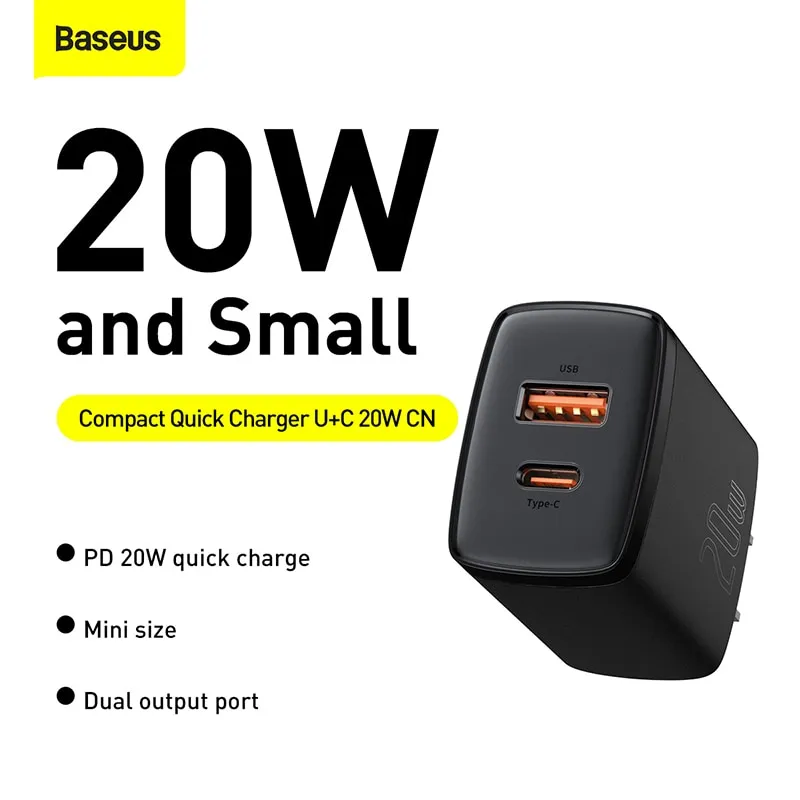 Ảnh Cốc Sạc Nhanh Baseus QC 3.0 Cổng USB Type C Kép 20W PD 3.0 Cho iPhone 13 3