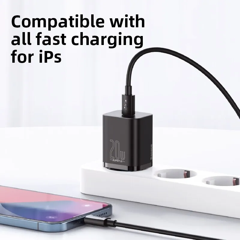 Ảnh Cốc Sạc Nhanh Baseus Super Si USB C QC 3.0 20W Hỗ Trợ Type C Cho iPhone 12 Pro Max 4
