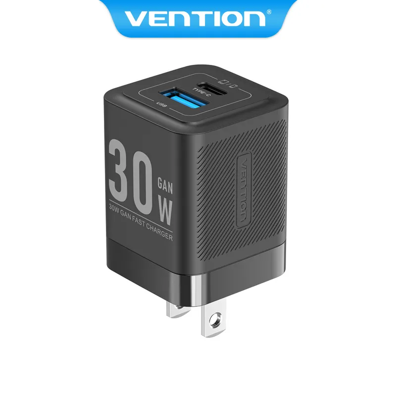 Ảnh Cốc sạc Vention 30W GaN sạc USB C Sạc PD + USB 2 cổng 20W với QC4.0 PD USB typec sạc nhanh US cho Ip 16 Samsung Android 1
