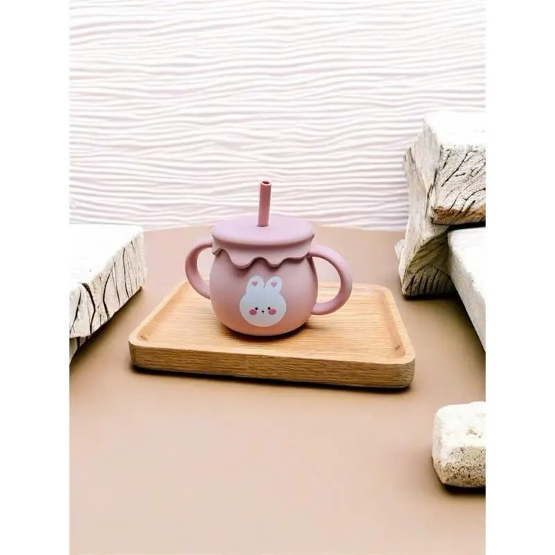 Ảnh Cốc Tập Uống, Tập Hút Silicon Thực Phẩm 3 Giai đoạn KidsWorld Tặng Kèm Nắp Cho Bé 4