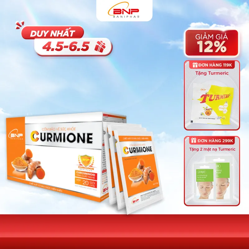 Ảnh Cốm Bảo Vệ Sức Khỏe CurmiOne BANIPHAR Chứa Tinh Bột Nghệ Tăng Sức Đề Kháng Hộp 20 gói x 4,5g 1