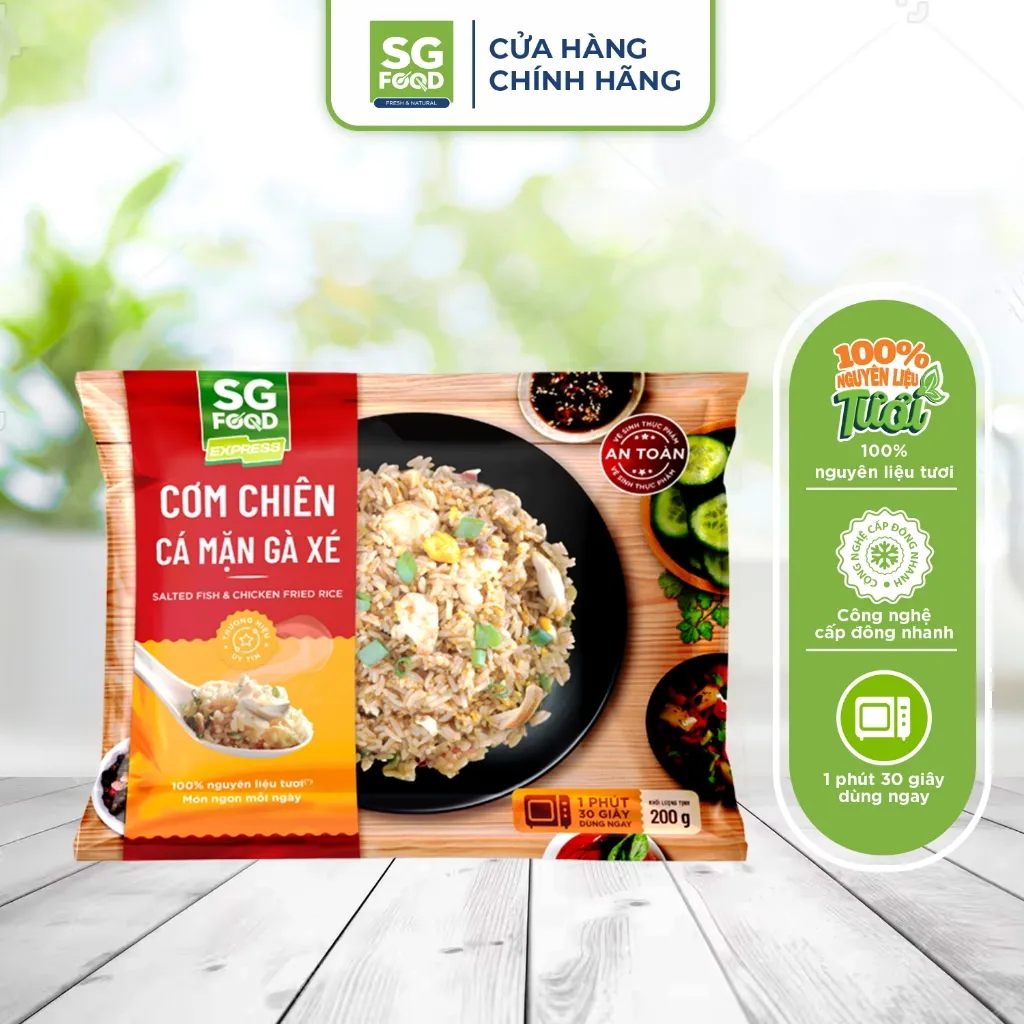 Ảnh Cơm chiên SG Food các vị gói 200g ( Vị Hải sản ngũ sắc hoặc Cá mặn gà xé ) 1