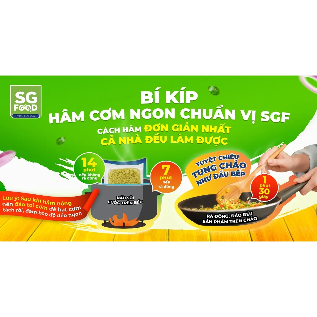 Ảnh Cơm chiên SG Food các vị gói 200g ( Vị Hải sản ngũ sắc hoặc Cá mặn gà xé ) 4