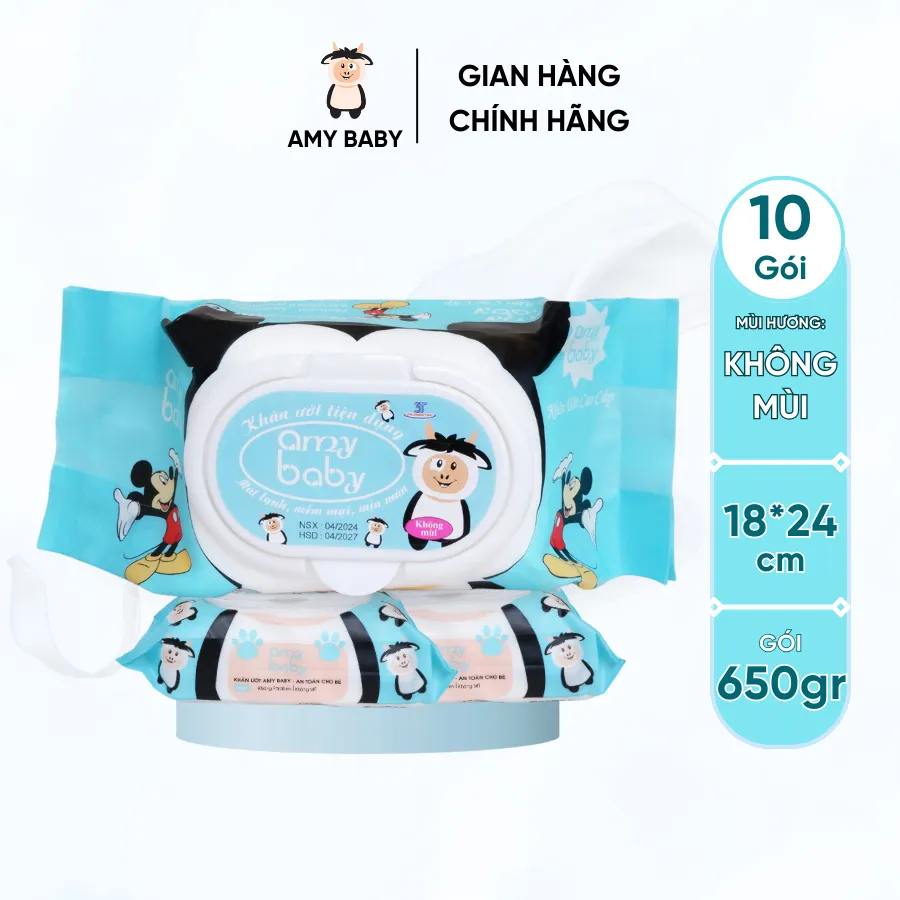 Ảnh Combo 10 Gói Khăn Ướt Amy Baby 650gr 2