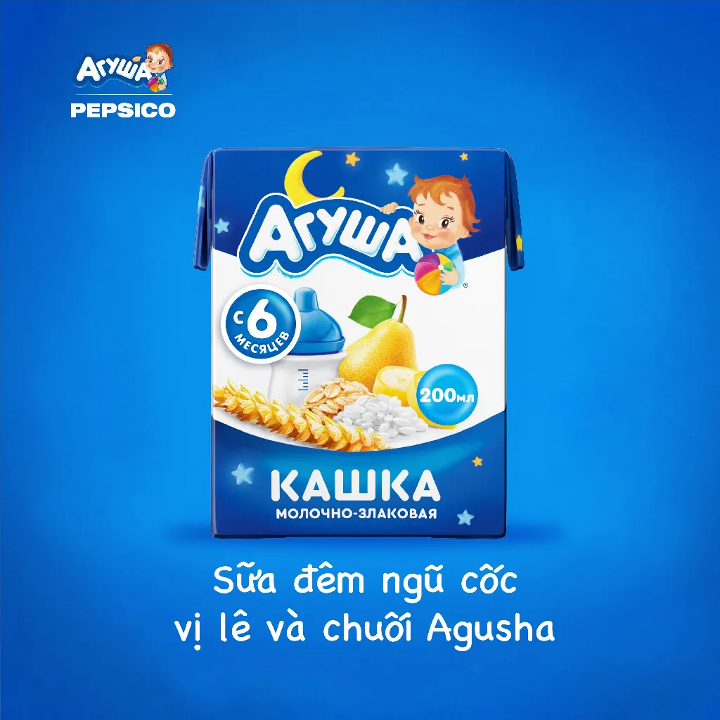 Ảnh Combo 10 hộp Sữa đêm ngũ cốc tăng cân giúp bé phát triển trí não và chiều cao vị lê,chuối Agusha 200ml/hộp 2