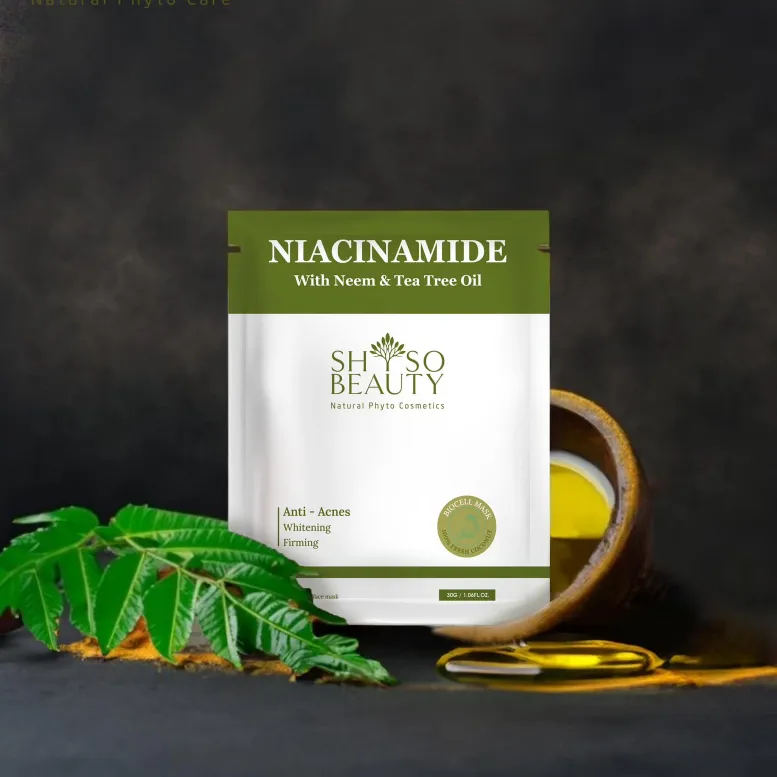 Ảnh Combo 10 miếng mặt nạ SHSO Beauty Biocell Niacinamine 4% dành cho da mụn, chiết xuất lá Neem và tinh dầu tràm - NPC PHAR 4