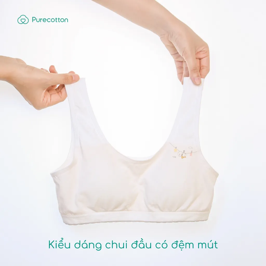 Ảnh Combo 2 áo lót sợi sồi cao cấp mềm mịn kiểu dáng chui đầu có đệm Puppy Bra PC107 1