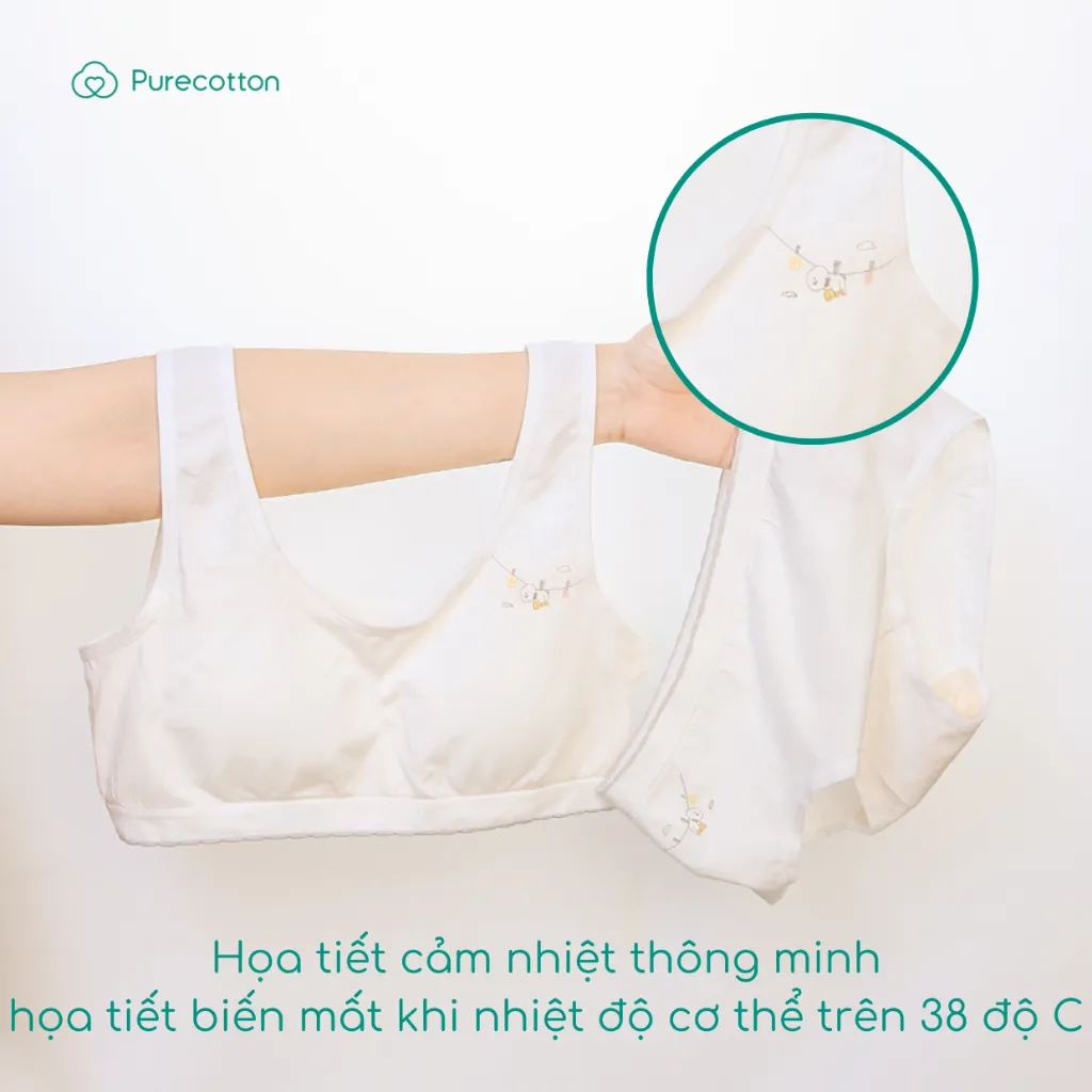 Ảnh Combo 2 áo lót sợi sồi cao cấp mềm mịn kiểu dáng chui đầu có đệm Puppy Bra PC107 4