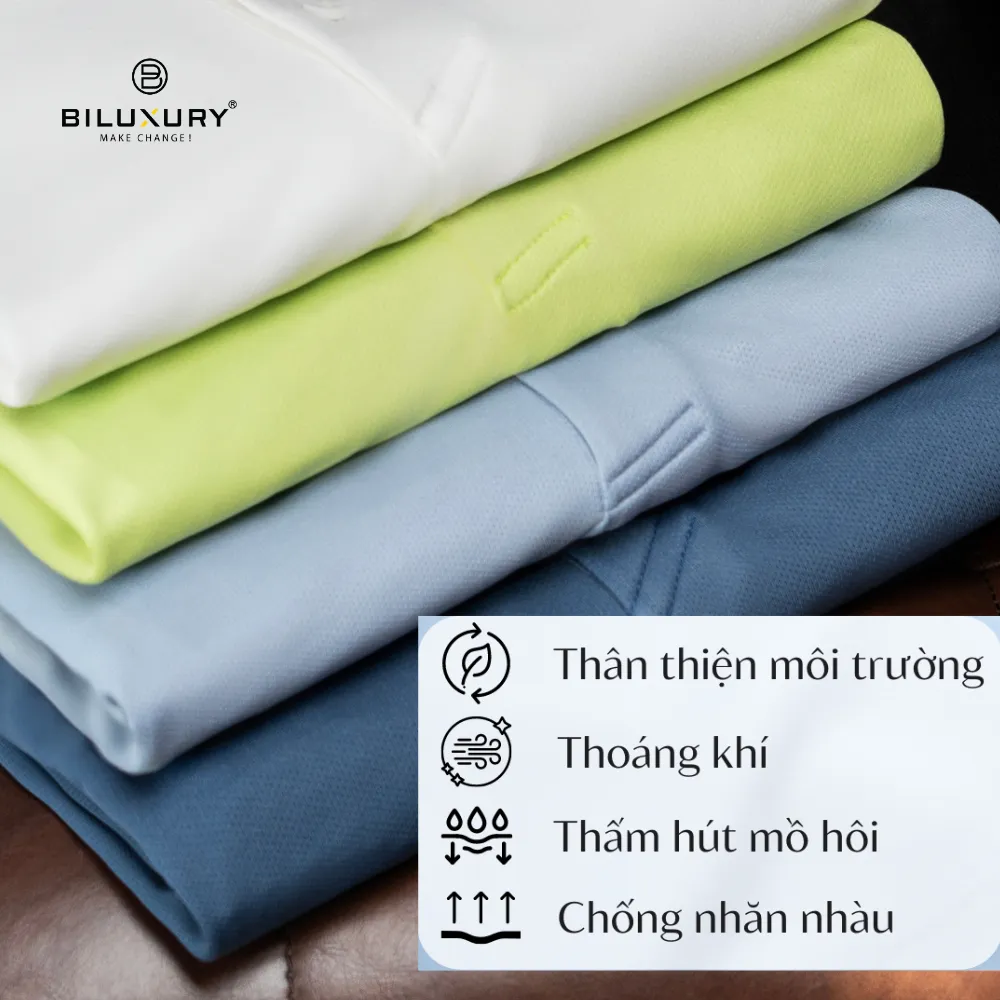 Ảnh Combo 2 Áo Polo Nam Thời Trang Nam Biluxury 8APCB428 Áo Thun Có Cổ Polo Trơn Thoáng Mát Thấm Hút Mồ Hôi 4