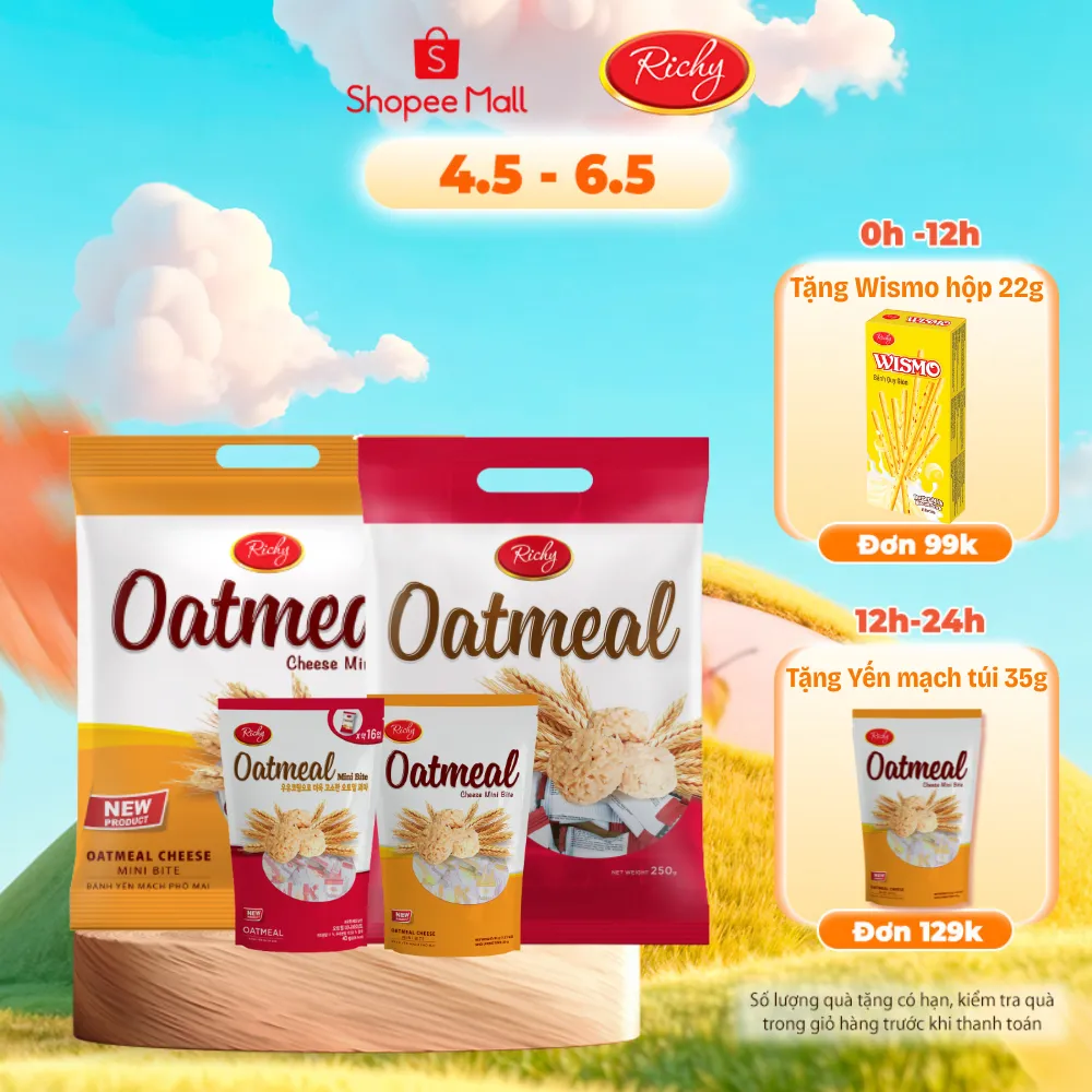 Ảnh Combo 2 Bánh Yến Mạch Richy 2 vị (Sữa và Phô Mai) 1