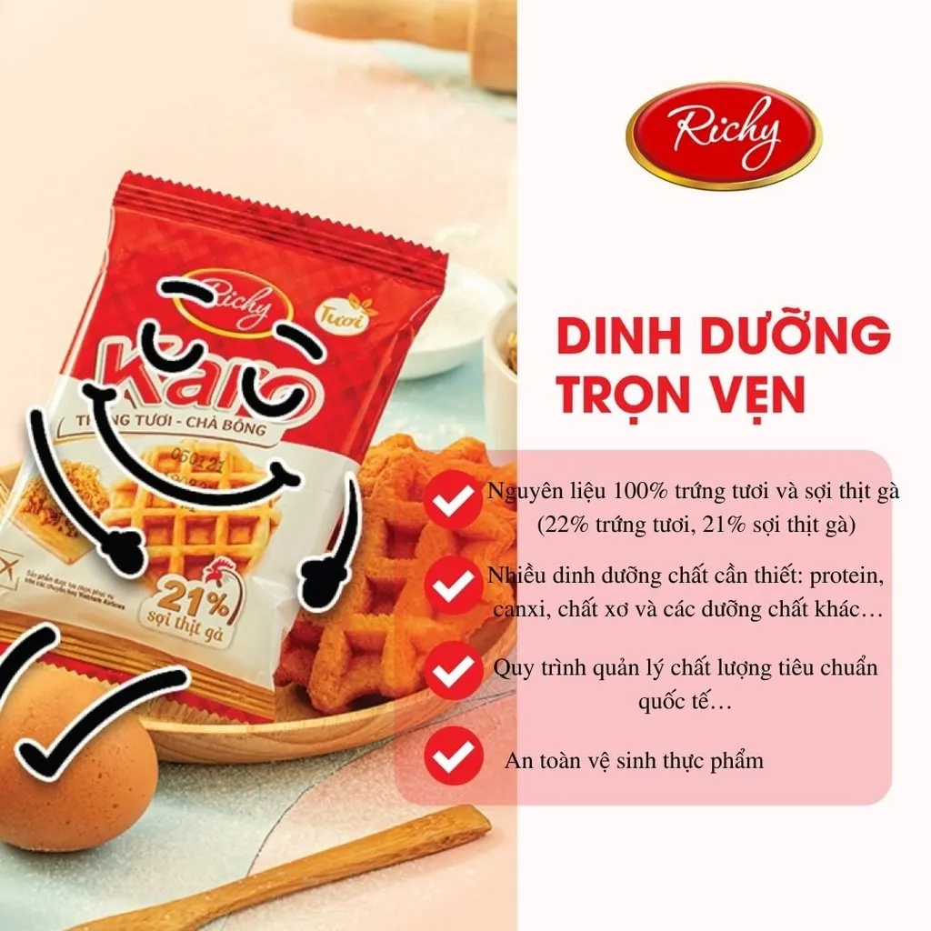 Ảnh Combo 2 bịch bánh Richy Karo phô mai và sợi gà truyền thống 4