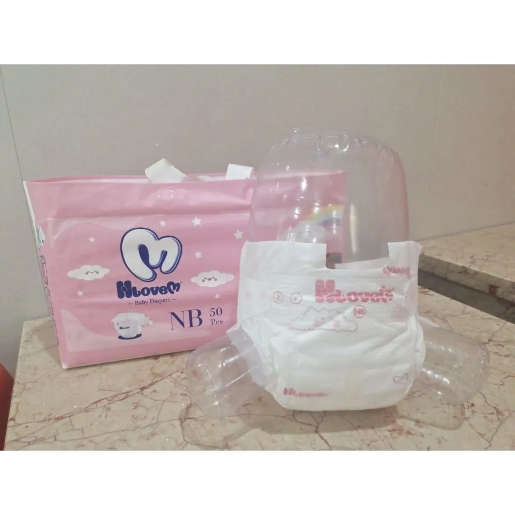 Ảnh Combo 2 Bịch Tã Bỉm Dán HLOVEM Siêu Thấm, Chống Tràn Size NB/S/M 50 Miếng 1
