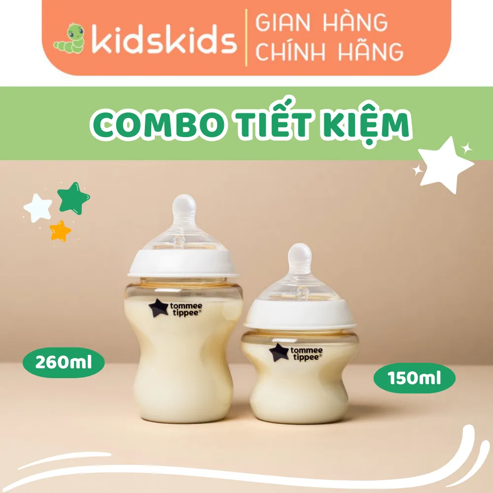 Ảnh Combo 2 Bình Sữa PPSU Ty Siêu Mềm Tự Nhiên Tommee Tippee Natural Start 150ml & 260ml 1