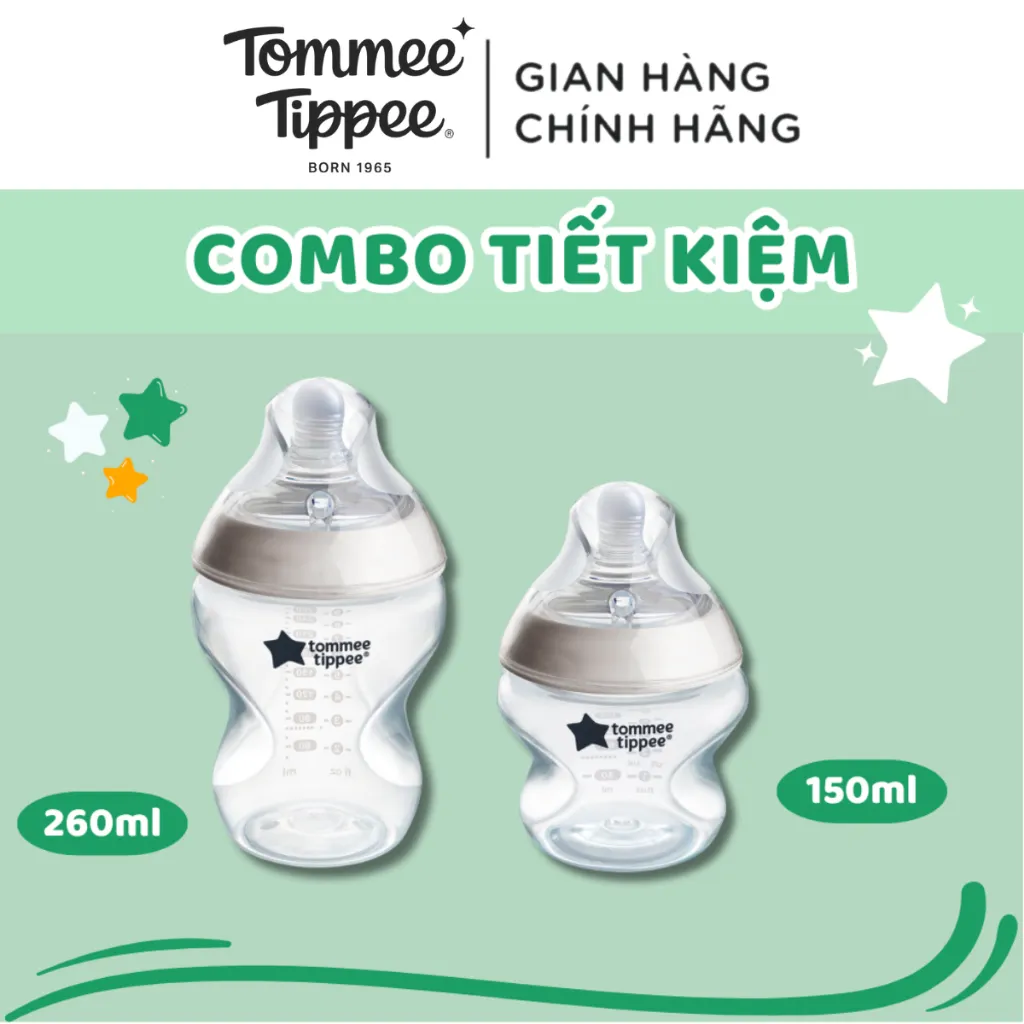 Ảnh COMBO 2 Bình sữa ty siêu mềm tự nhiên Tommee Tippee Natural Start 150ml & 260ml 2