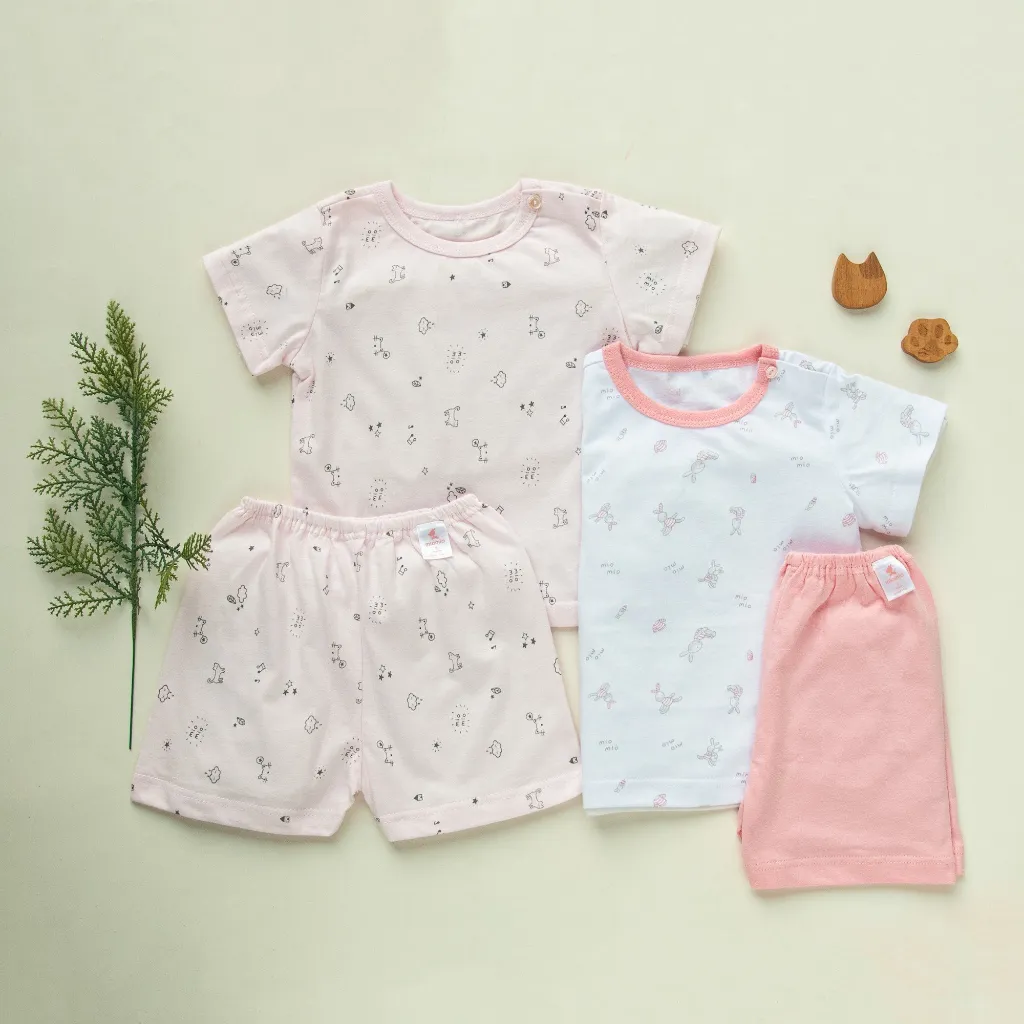 Ảnh Combo 2 Bộ Quần Áo Cộc Nút Vai Sơ Sinh MIOMIO Cho Bé Trai, Bé Gái (Từ 0 - 24 Tháng), Vải Cotton 1