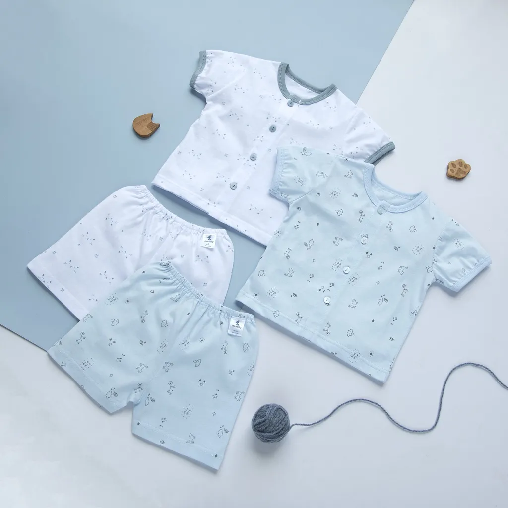 Ảnh Combo 2 Bộ Quần Áo Cộc Sơ Sinh MIOMIO Cho Bé Trai, Bé Gái (Từ 0 - 24 Tháng), Vải Cotton 1