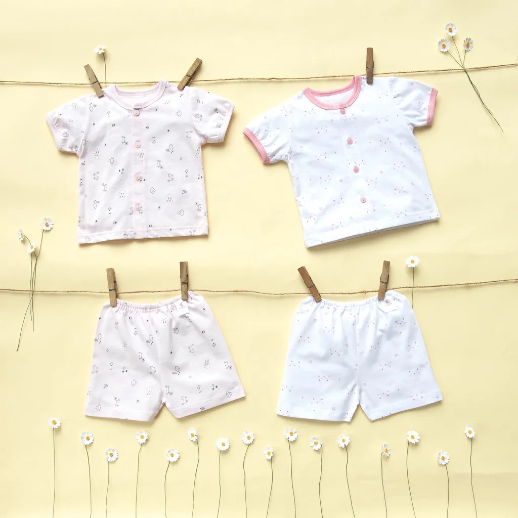 Ảnh Combo 2 Bộ Quần Áo Cộc Sơ Sinh MIOMIO Cho Bé Trai, Bé Gái (Từ 0 - 24 Tháng), Vải Cotton 3