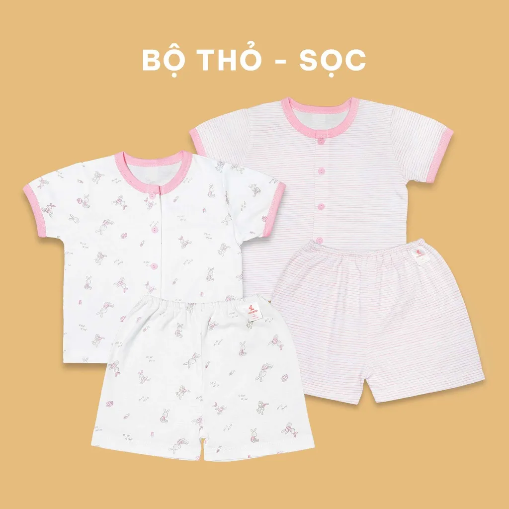 Ảnh Combo 2 Bộ Quần Áo Cộc Sơ Sinh MIOMIO Cho Bé Trai, Bé Gái (Từ 0 - 24 Tháng), Vải Cotton 4
