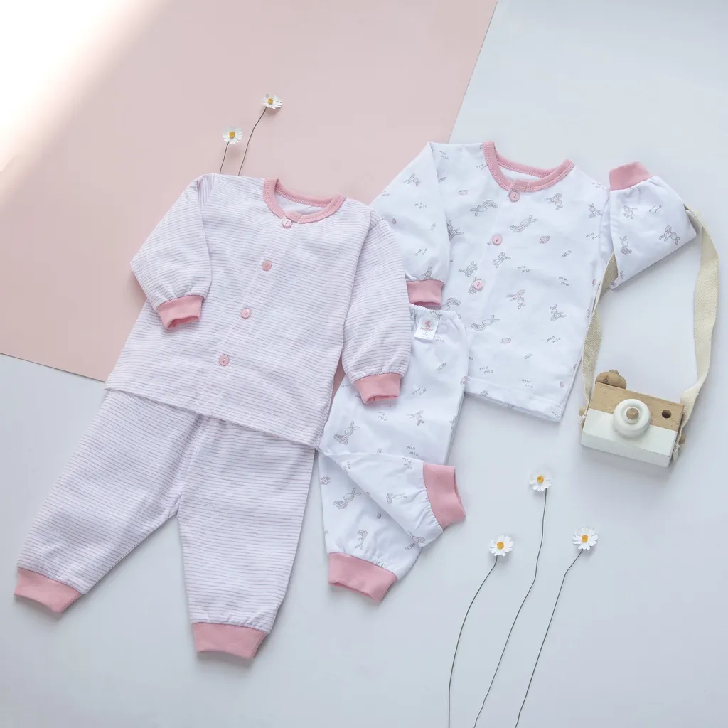 Ảnh Combo 2 Bộ Quần Áo Dài Sơ Sinh MIOMIO Cho Bé Trai, Bé Gái (Từ 0 - 24 Tháng), Vải Cotton 2