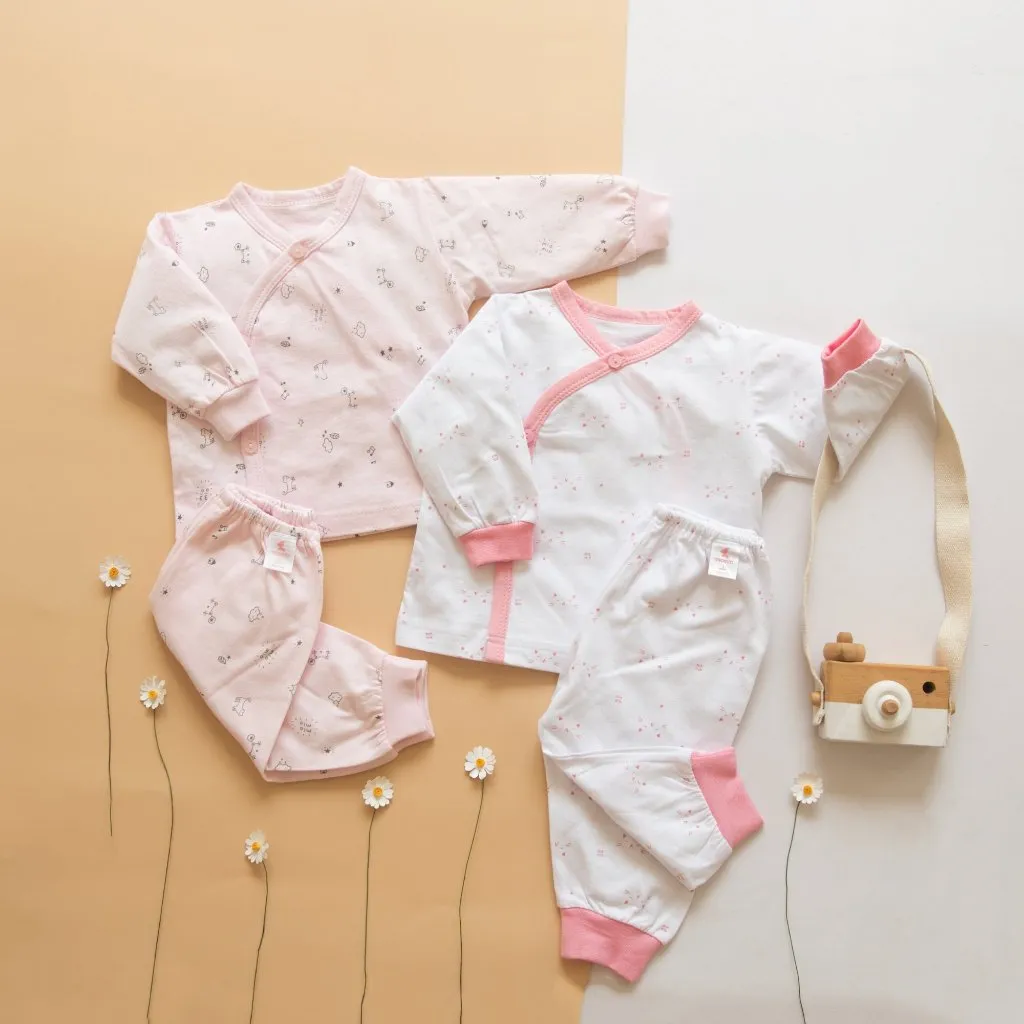 Ảnh Combo 2 Bộ Quần Áo Sơ Sinh Dài Tay Cài Lệch MIOMIO - Cho Bé Trai, Bé Gái (Từ 0-3M), Vải Cotton 1