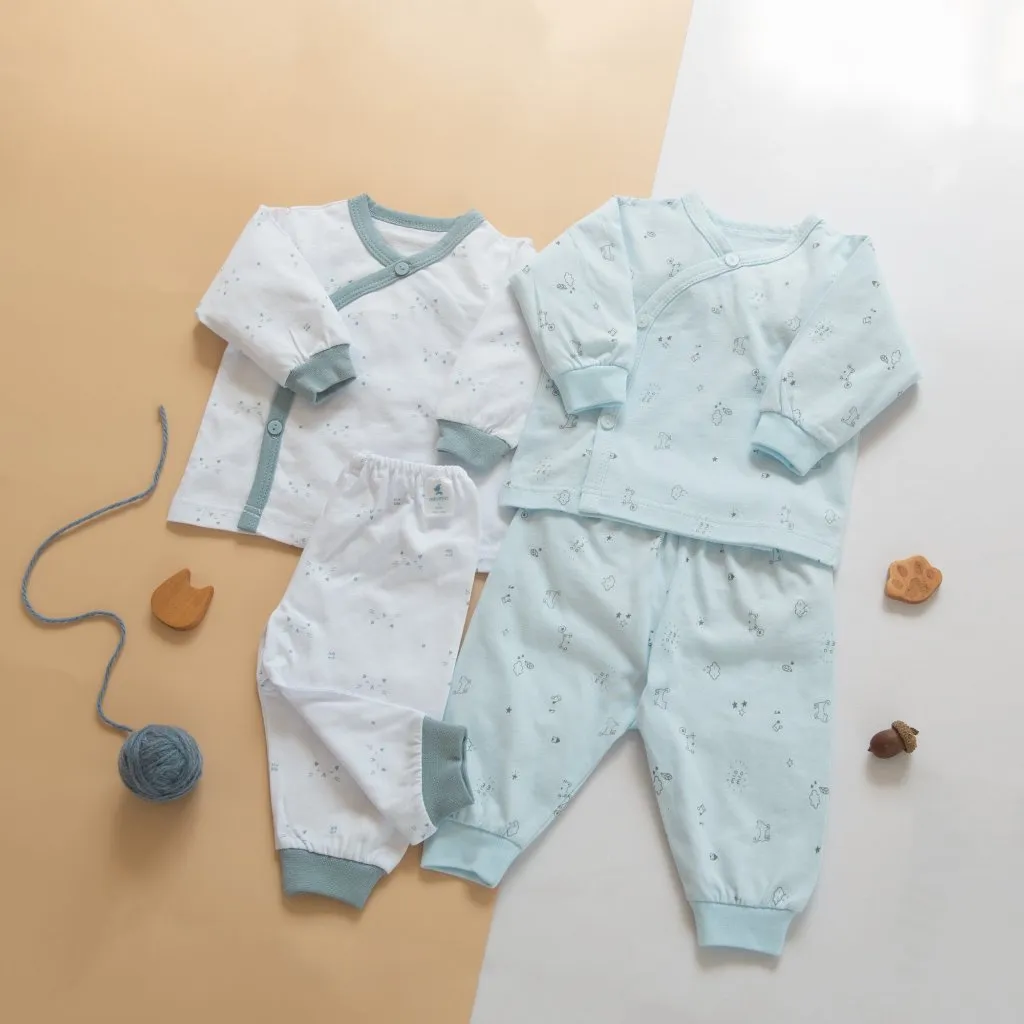 Ảnh Combo 2 Bộ Quần Áo Sơ Sinh Dài Tay Cài Lệch MIOMIO - Cho Bé Trai, Bé Gái (Từ 0-3M), Vải Cotton 2