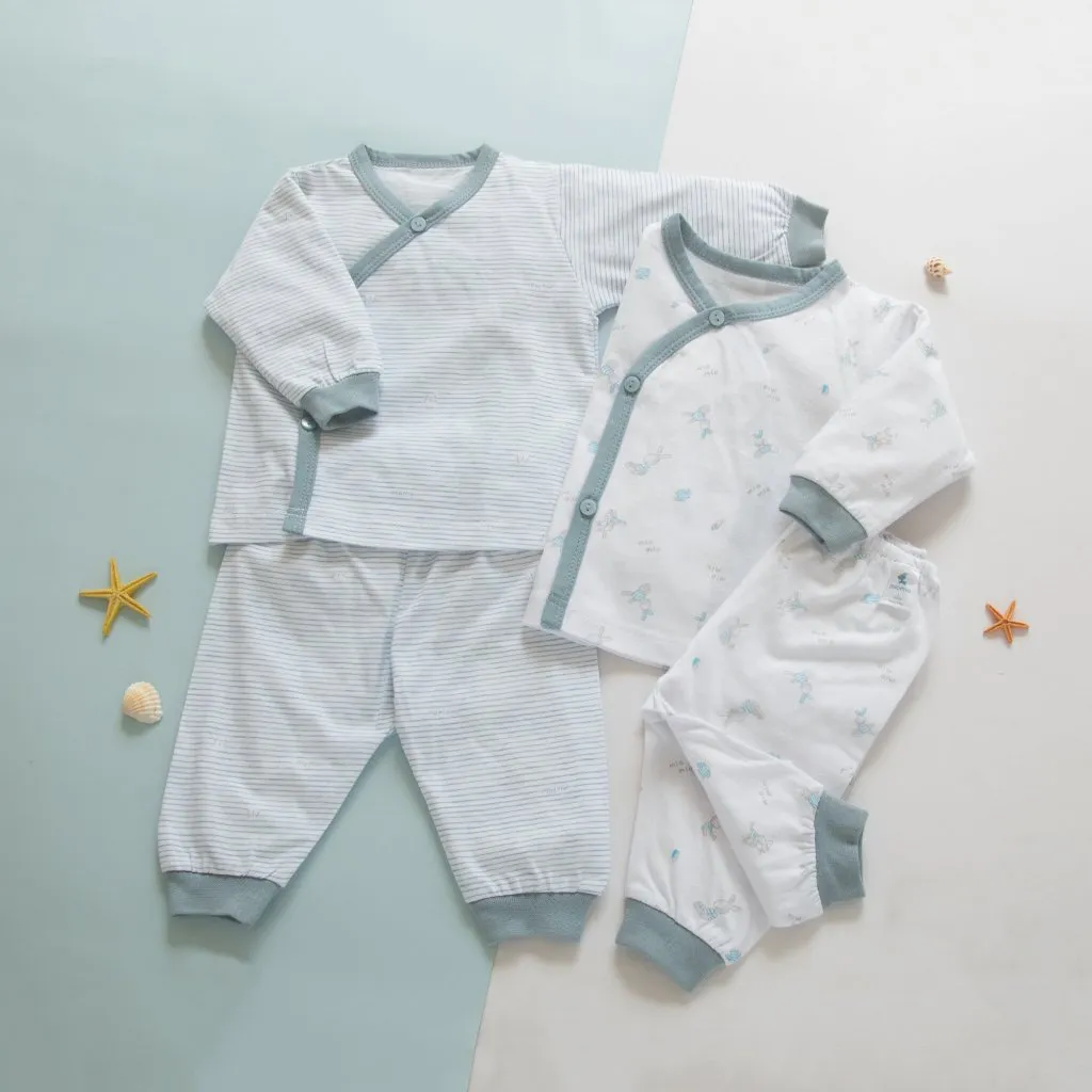 Ảnh Combo 2 Bộ Quần Áo Sơ Sinh Dài Tay Cài Lệch MIOMIO - Cho Bé Trai, Bé Gái (Từ 0-3M), Vải Cotton 4