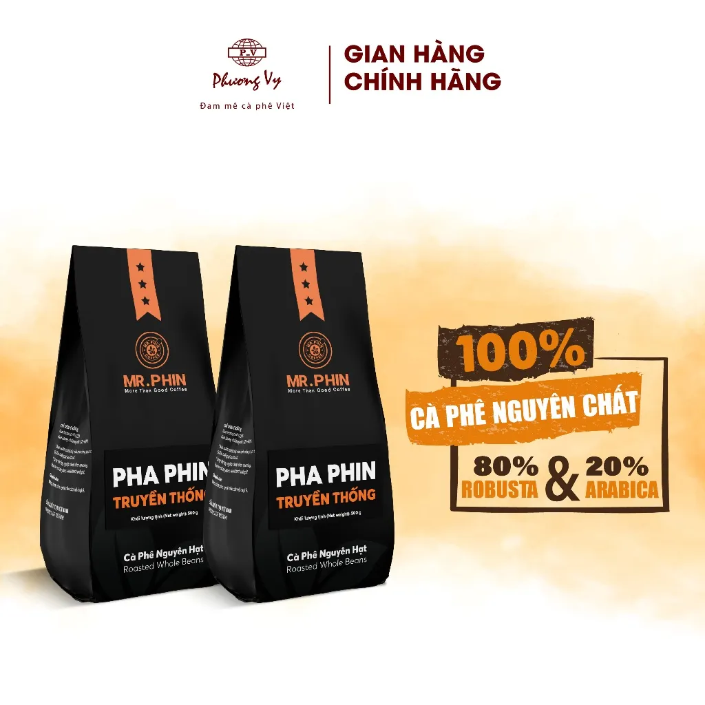 Ảnh COMBO 2 Cà Phê Mr. Phin Pha Phin Truyền Thống 500g đậm vị chuẩn pha phin, Phương Vy Coffee 1
