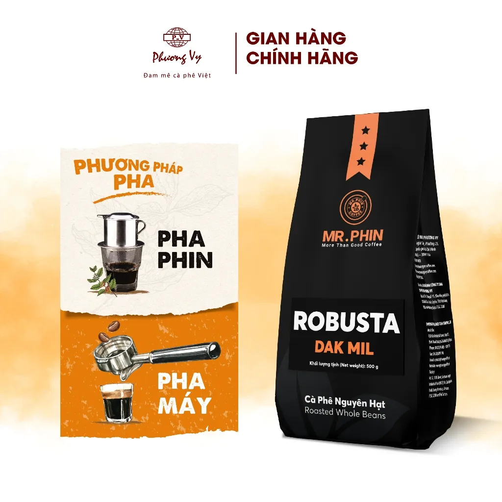 Ảnh COMBO 2 Cà Phê Mr. Phin Robusta Dak Mil 500g đậm đà, không chua, Phương Vy Coffee 4