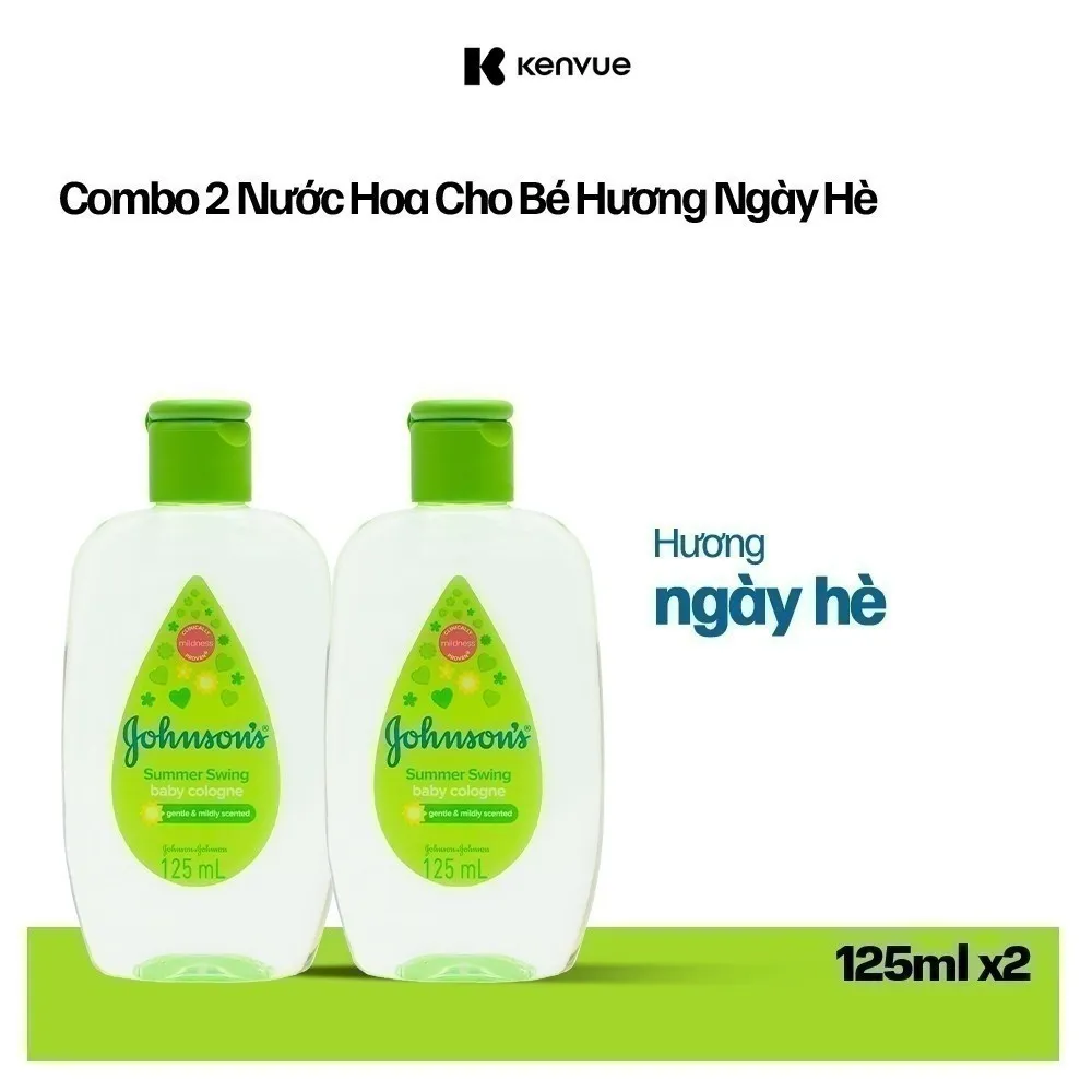 Ảnh Combo 2 Chai Nước Hoa Cho Bé Johnson's Baby Cologne Hương Ngày Hè Summer Swing Baby Cologne 125ml 1