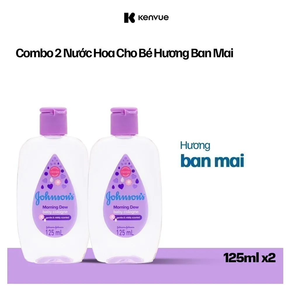 Ảnh Combo 2 Chai Nước Hoa Cho Bé Johnson's Baby Cologne Hương Ban Mai Morning Dew Baby Cologne 125ml 1