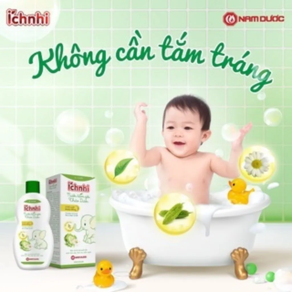 Ảnh Combo 2 chai Nước tắm gội thảo dược Ích Nhi (0-3 tuổi) bảo vệ bé suốt 24h ngừa rôm sảy, hăm da, mẩn ngứa, 230ml/ 1 chai 4