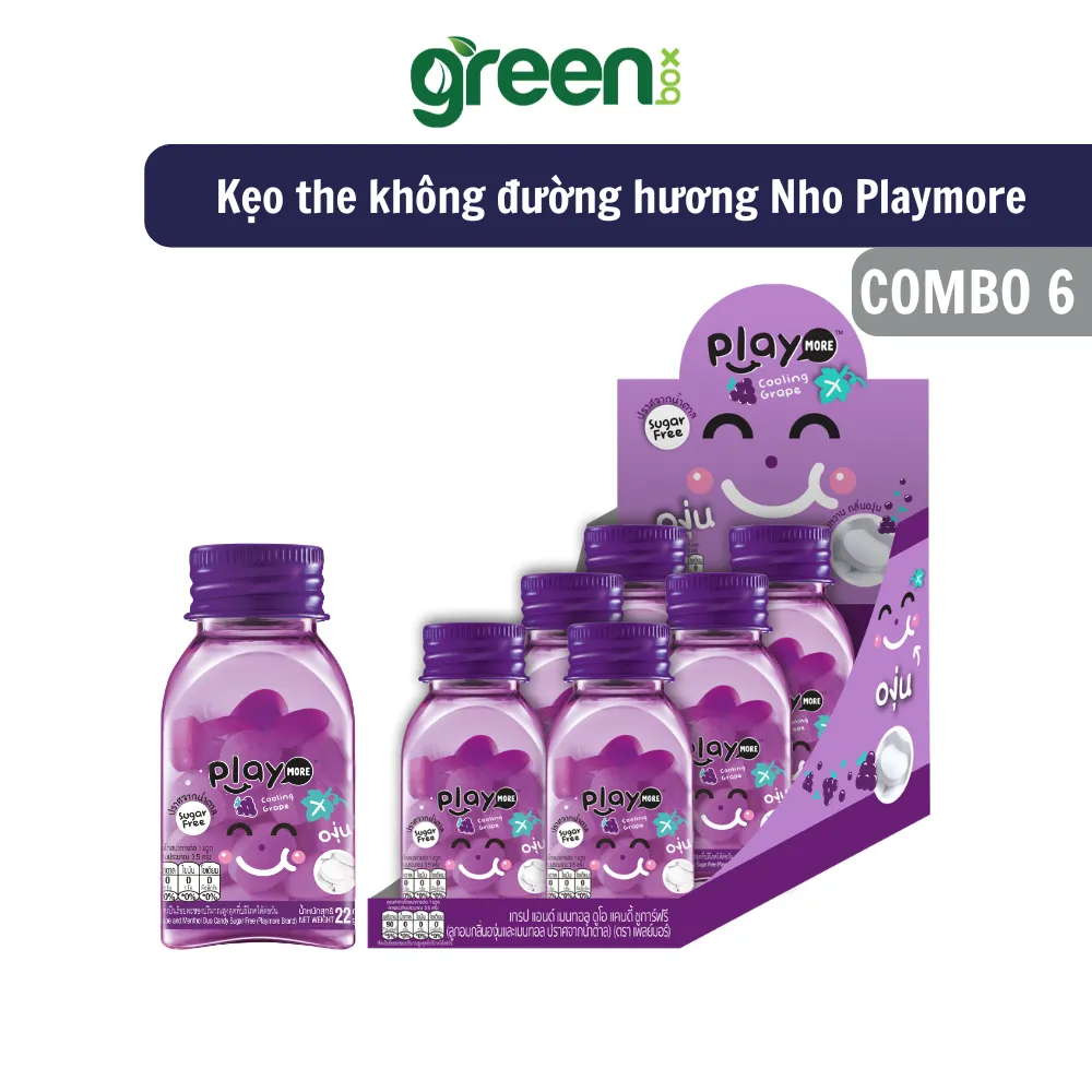 Ảnh Combo 2, Combo 3, hũ kẹo the không đường hương Nho Playmore 22g 2