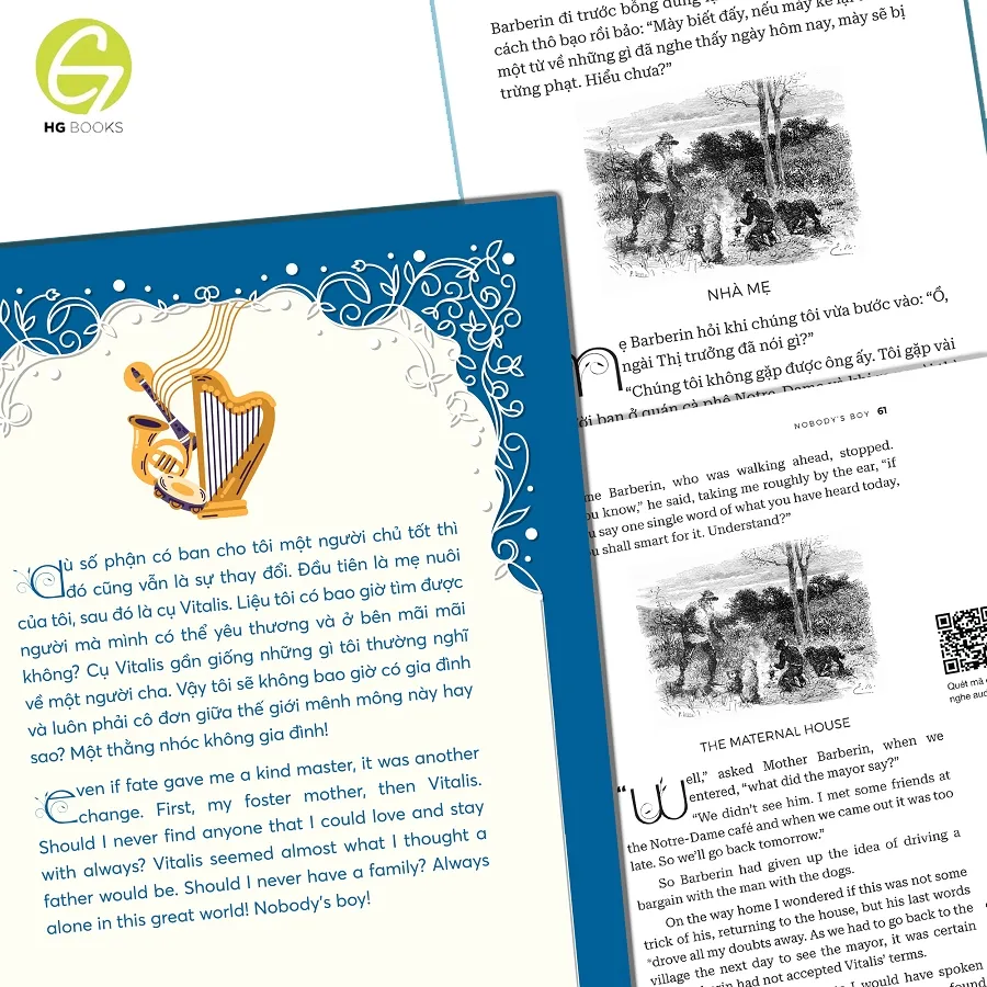 Ảnh Combo 2 Cuốn Sách Không Gia Đình - Truyện Song Ngữ Kinh Điển Có Note Từ Vựng Và File Nghe - HG Books 3
