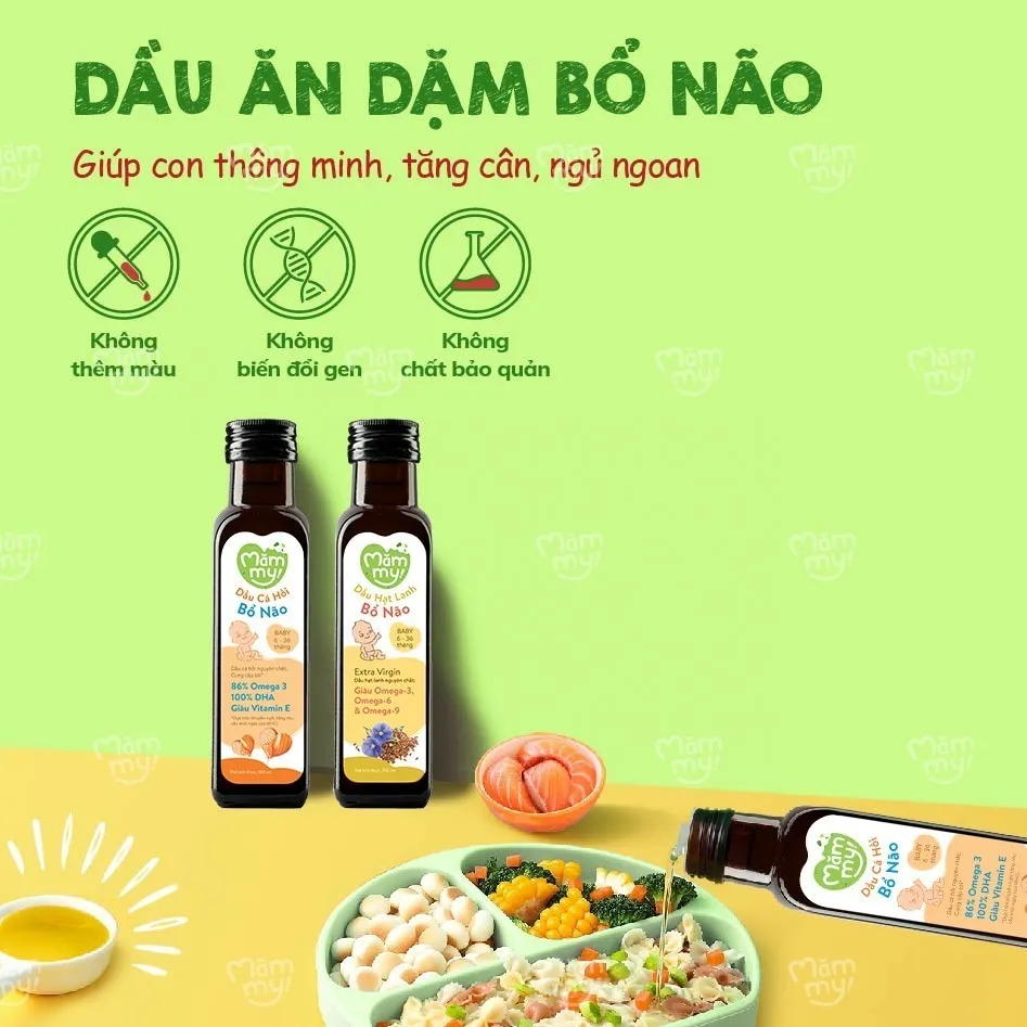Ảnh Combo 2 dầu ăn dặm Mămmy bổ sung DHA, Omega 3-6-9, Vitamin A, E cho bé 6th giúp hỗ trợ phát triển não bộ, chai 100ml 3