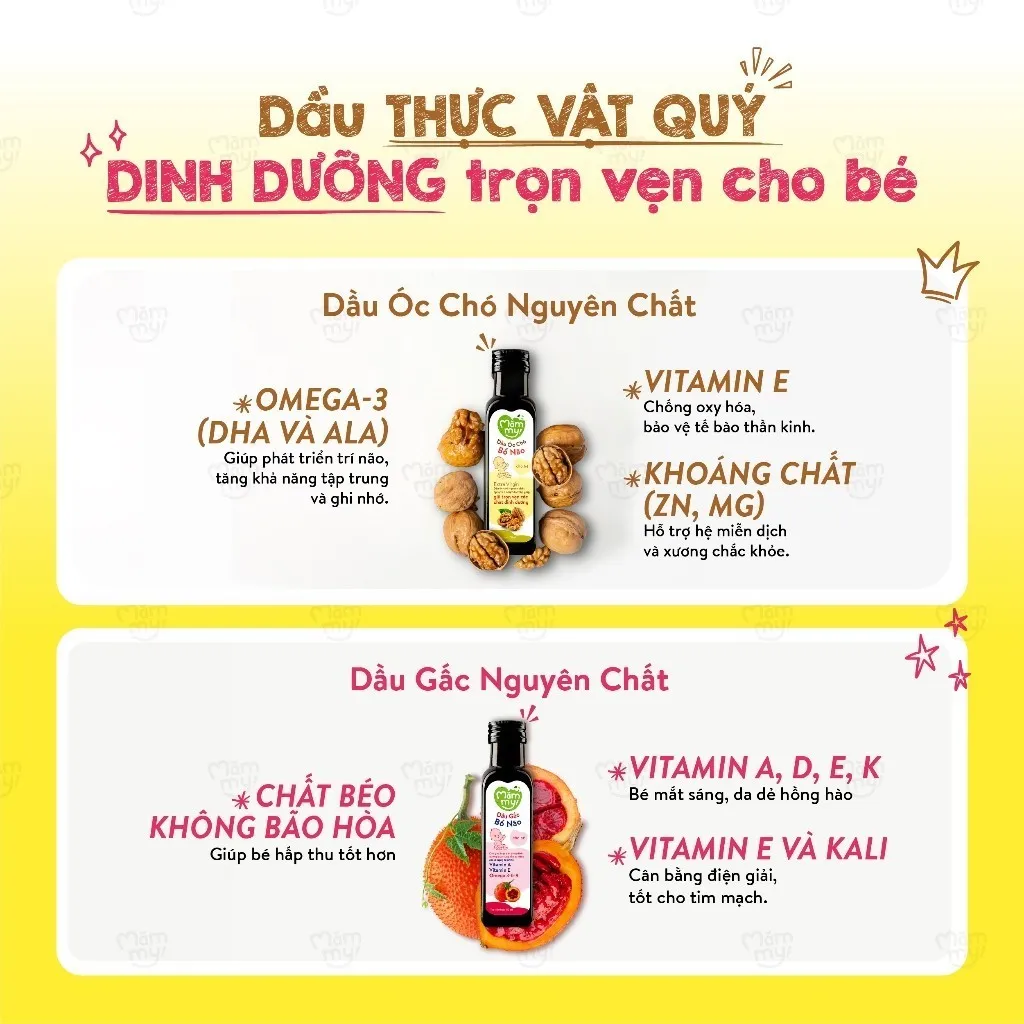 Ảnh Combo 2 dầu ăn dặm Mămmy bổ sung DHA, Omega 3-6-9, Vitamin A, E cho bé 6th giúp hỗ trợ phát triển não bộ, chai 100ml 4