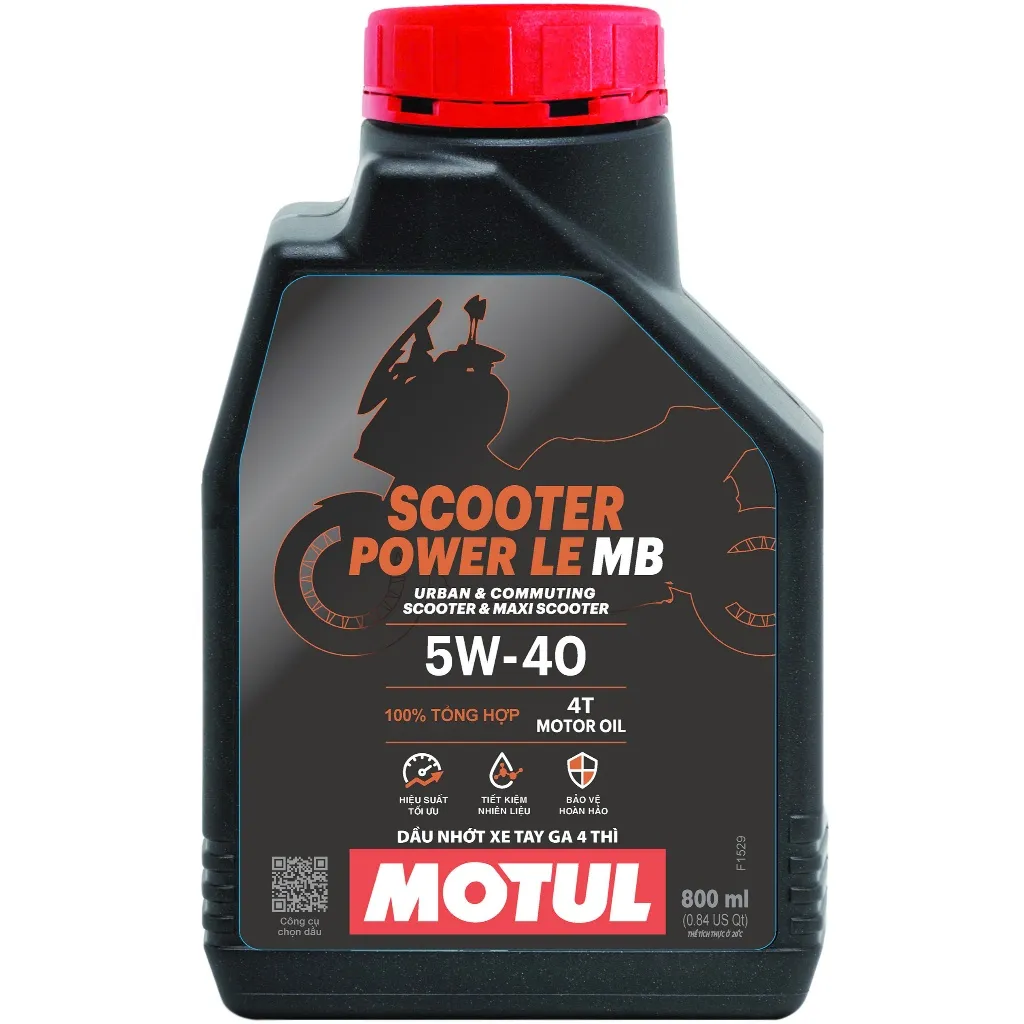 Ảnh Combo 2 Dầu nhớt xe tay ga Motul Scooter Power LE 4T 5W40 0.8L 2