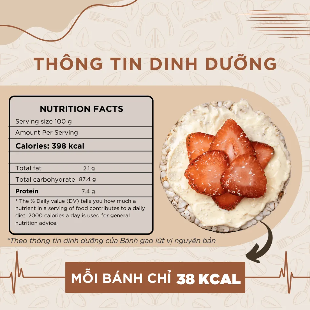 Ảnh Combo 2 gói Bánh gạo lứt ăn kiêng GUfoods (mỗi gói 170g / 75g) - Tập gym, giảm cân, thực dưỡng, eat clean 1