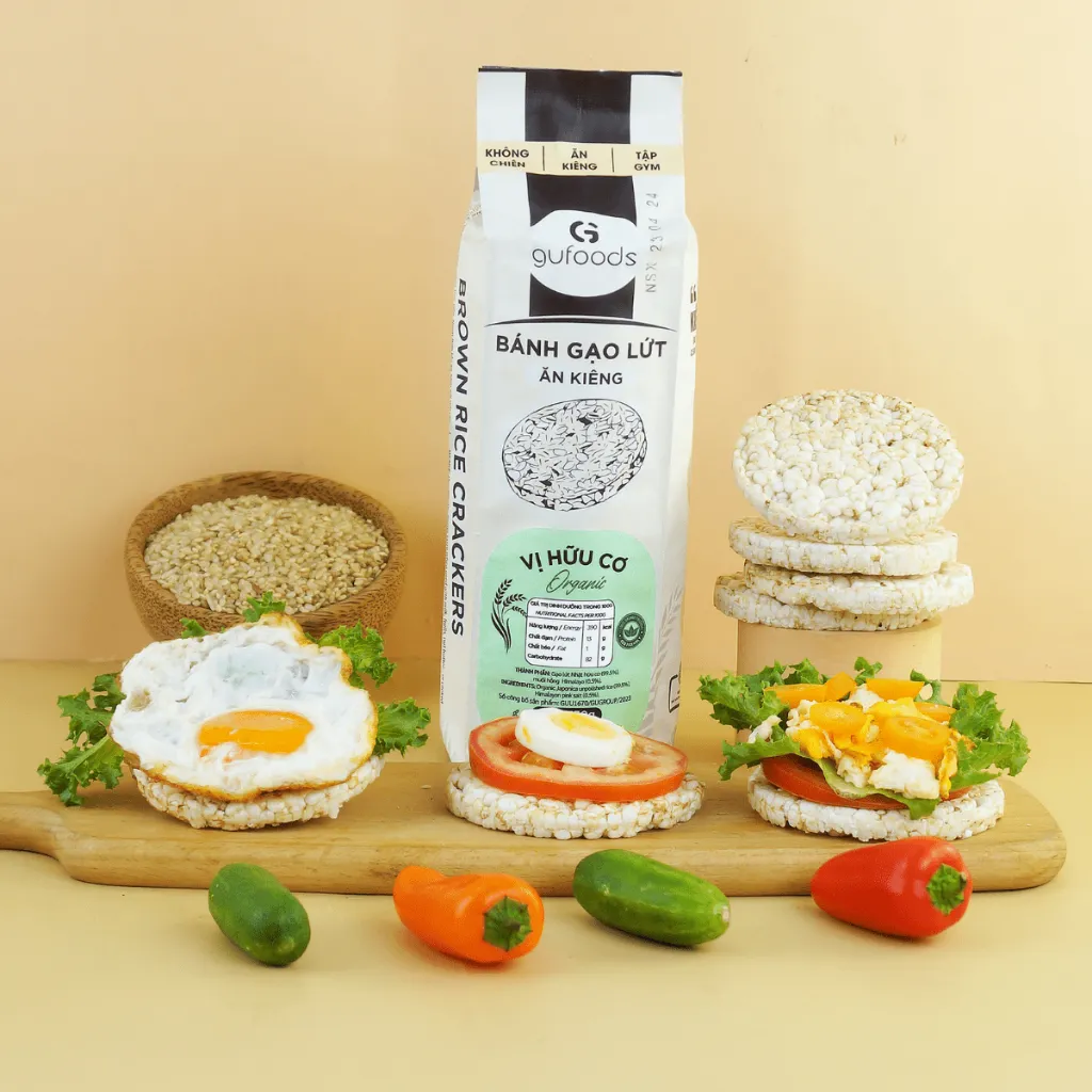Ảnh Combo 2 gói Bánh gạo lứt ăn kiêng GUfoods (mỗi gói 170g / 75g) - Tập gym, giảm cân, thực dưỡng, eat clean 2