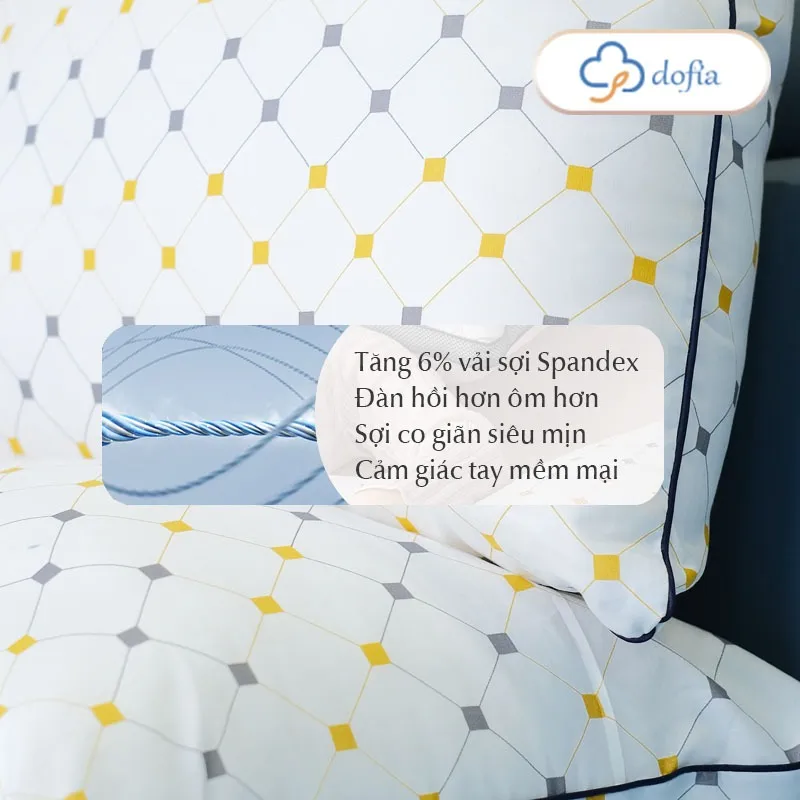 Ảnh Combo 2 Gối ngủ Dofia khách sạn 5 sao Hilton cao cấp in họa tiết sợi bông mềm mịn - Chính hãng 3