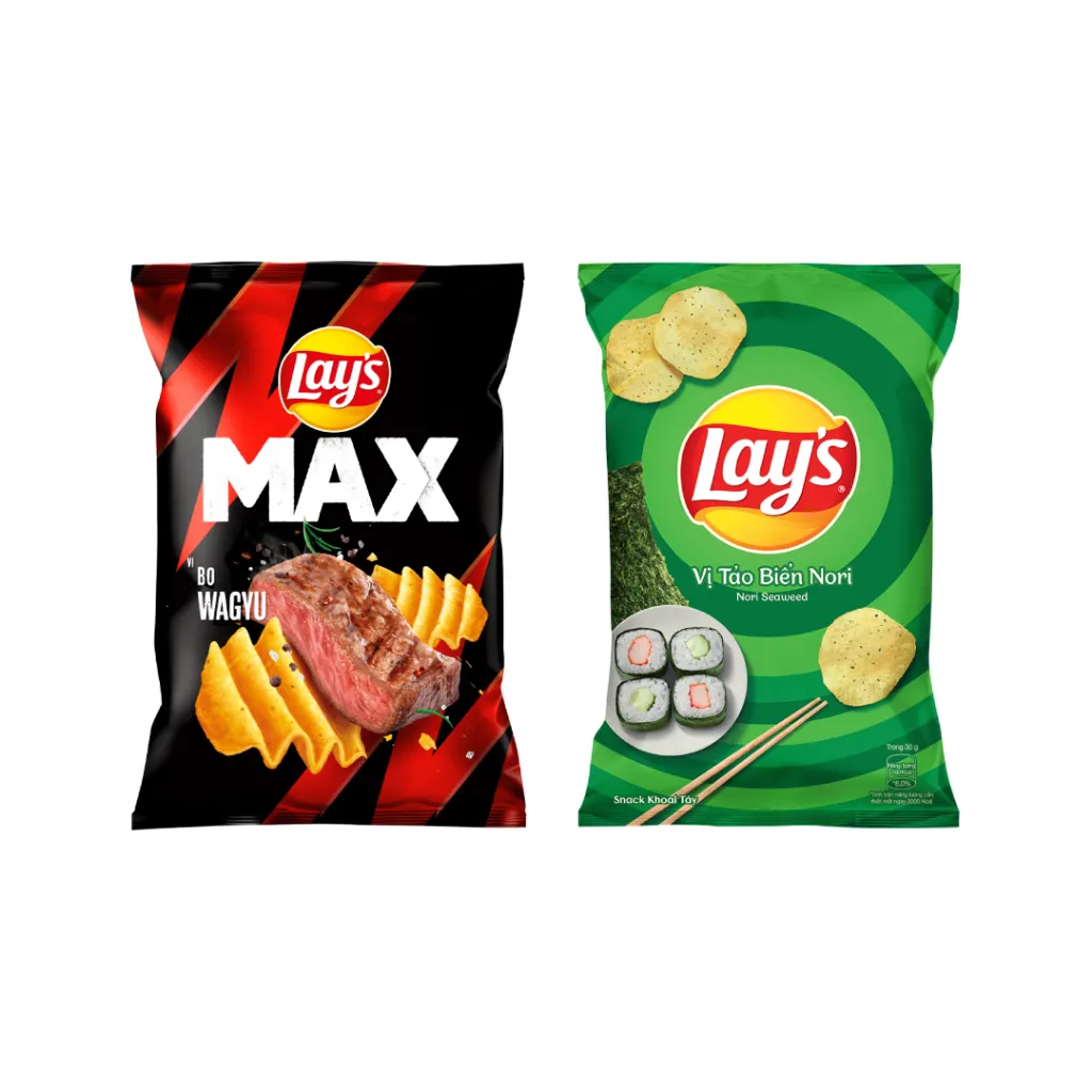 Ảnh Combo 2 Gói Snack Lay’s Partypack - Lay’s Khoai Tây vị Tảo Biển 90g và Lay’s Max vị Bò Wagyu 75g 1