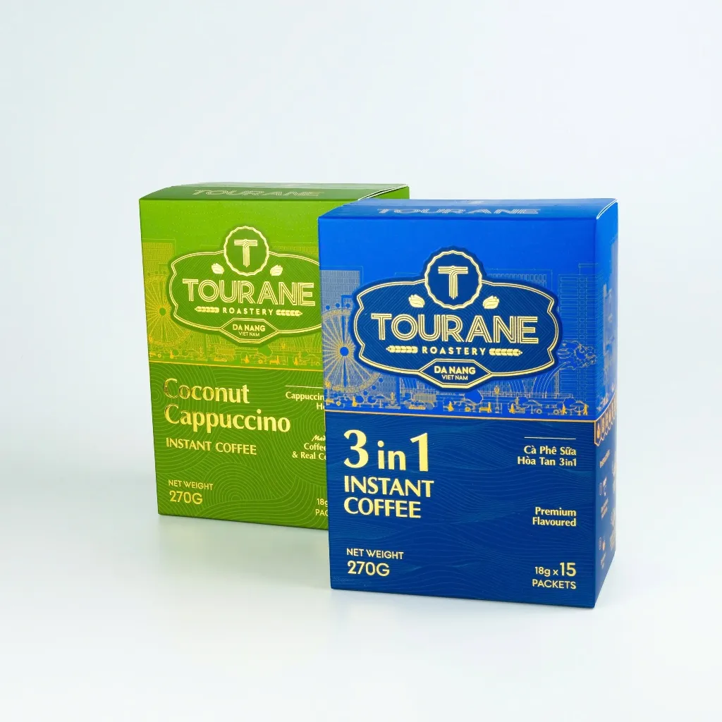 Ảnh Combo 2 Hộp Cà Phê Hòa Tan Tourane Roastery 3in1 + Cappuccino Dừa 1