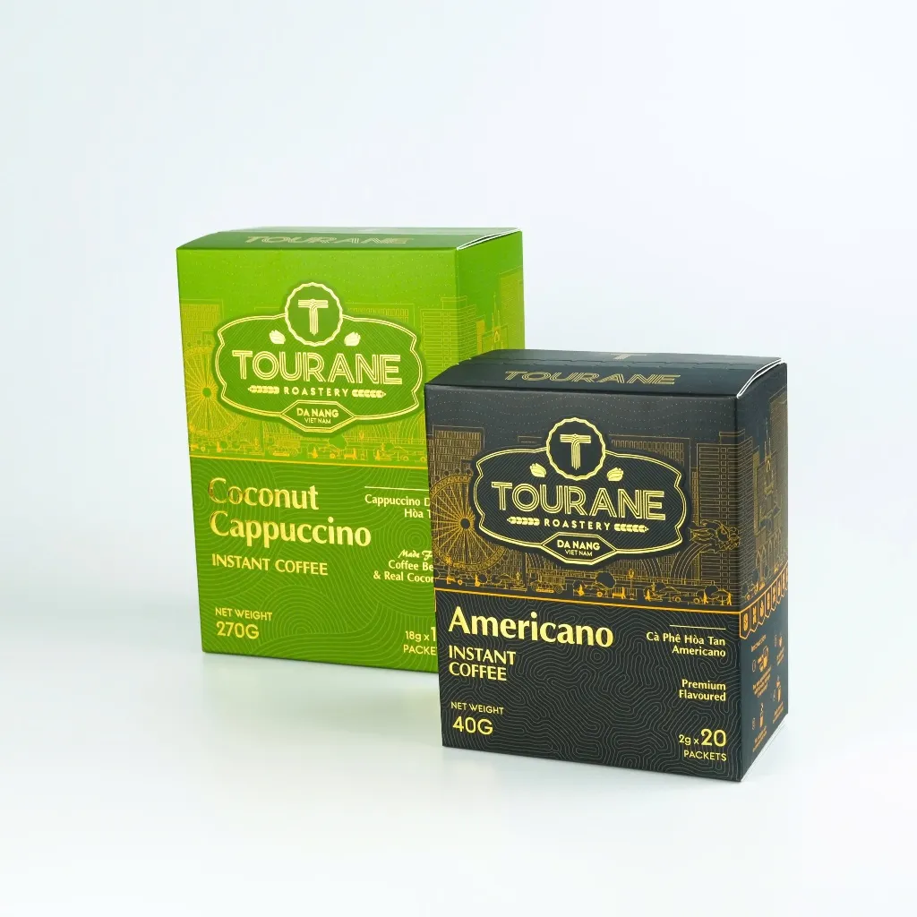 Ảnh Combo 2 Hộp Cà Phê Hòa Tan Tourane Roastery Americano + Cappuccino Dừa 1