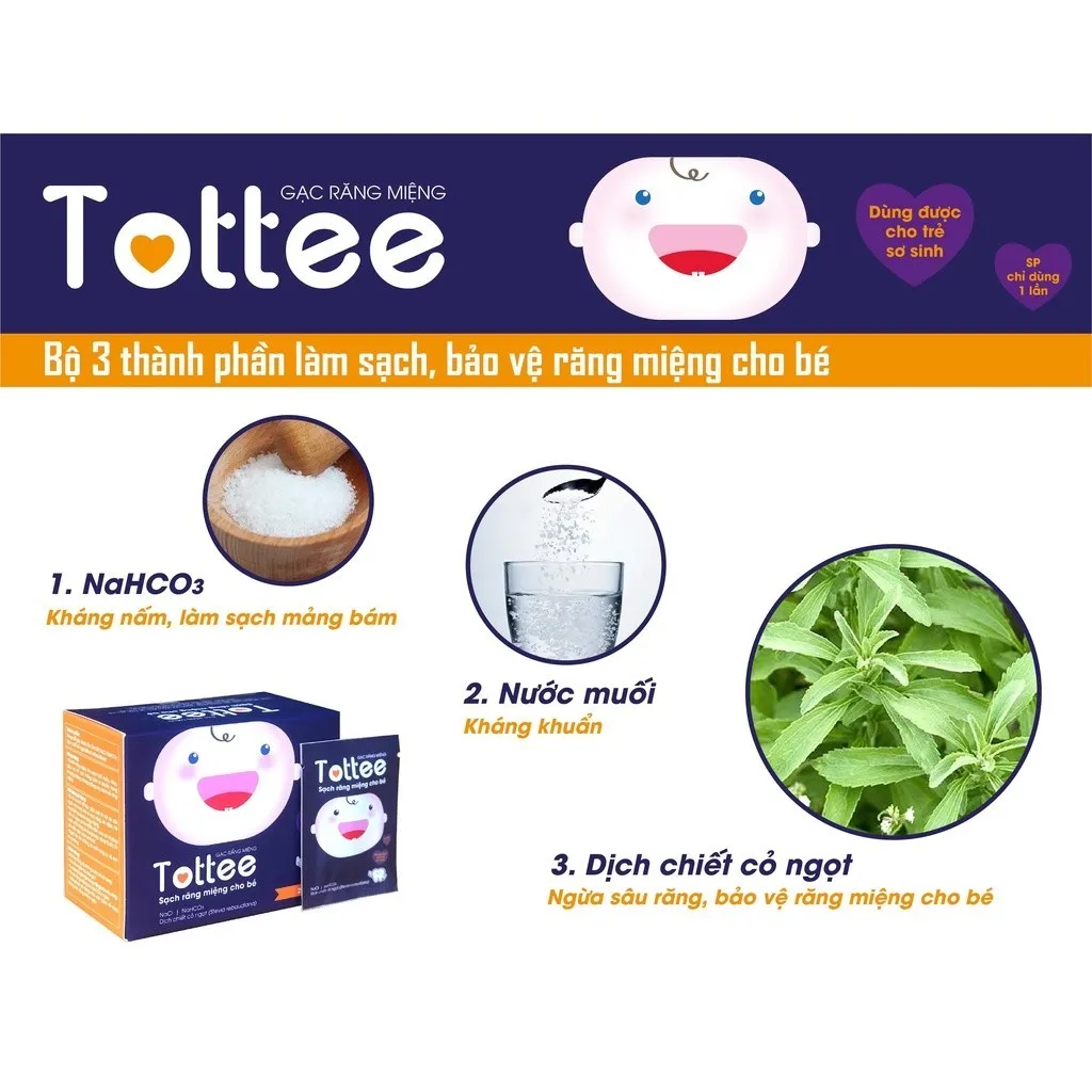 Ảnh Combo 2 Hộp Gạc Rơ Lưỡi Tottee Làm Sạch Và Ngăn Ngừa Các Vấn Đề Răng Miệng Cho Bé Hộp 30 Gói 4