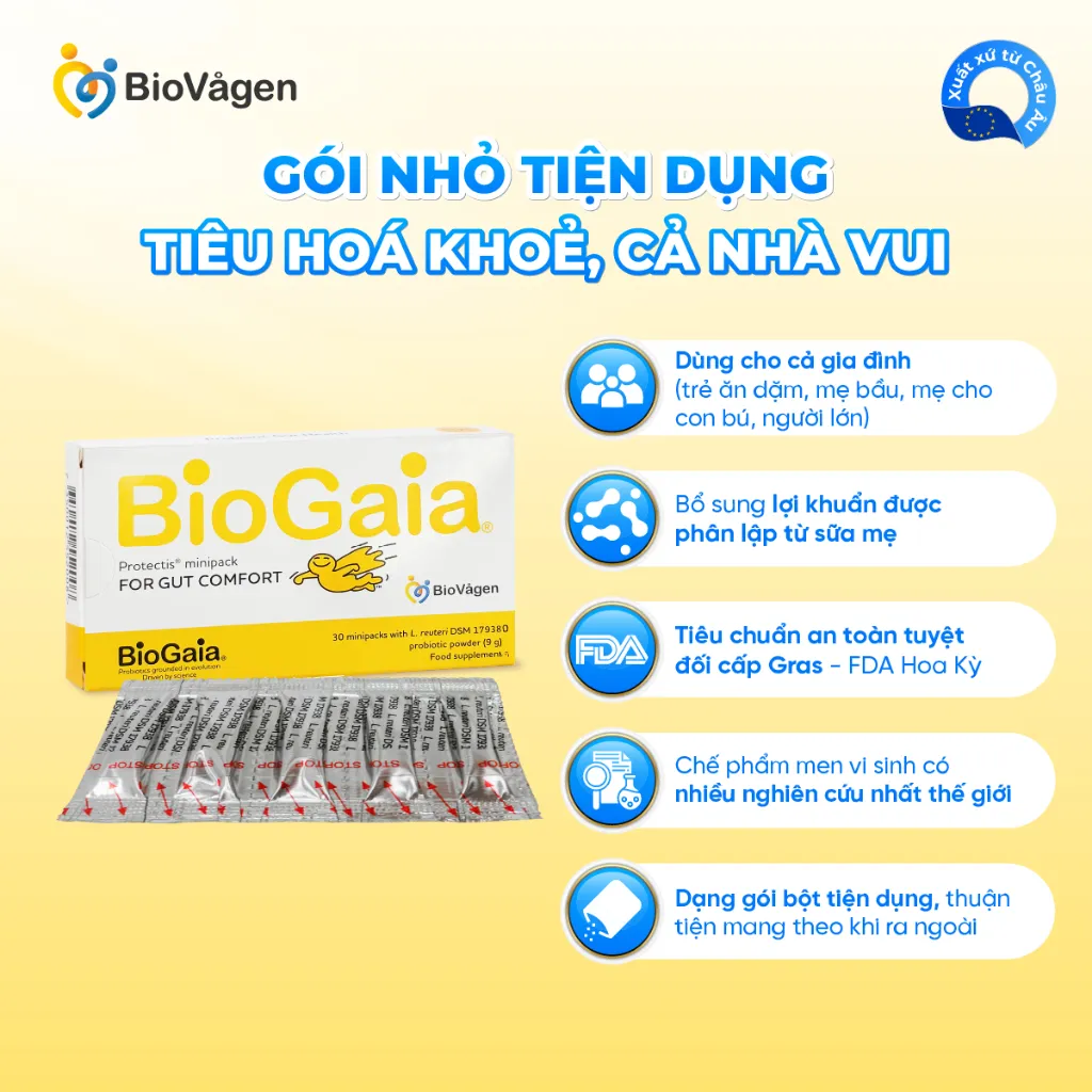 Ảnh Combo 2 hộp men vi sinh BioGaia ProTectis Minipack cải thiện hệ tiêu hóa xuất xứ Thụy Điển, 1 hộp 30 gói 1