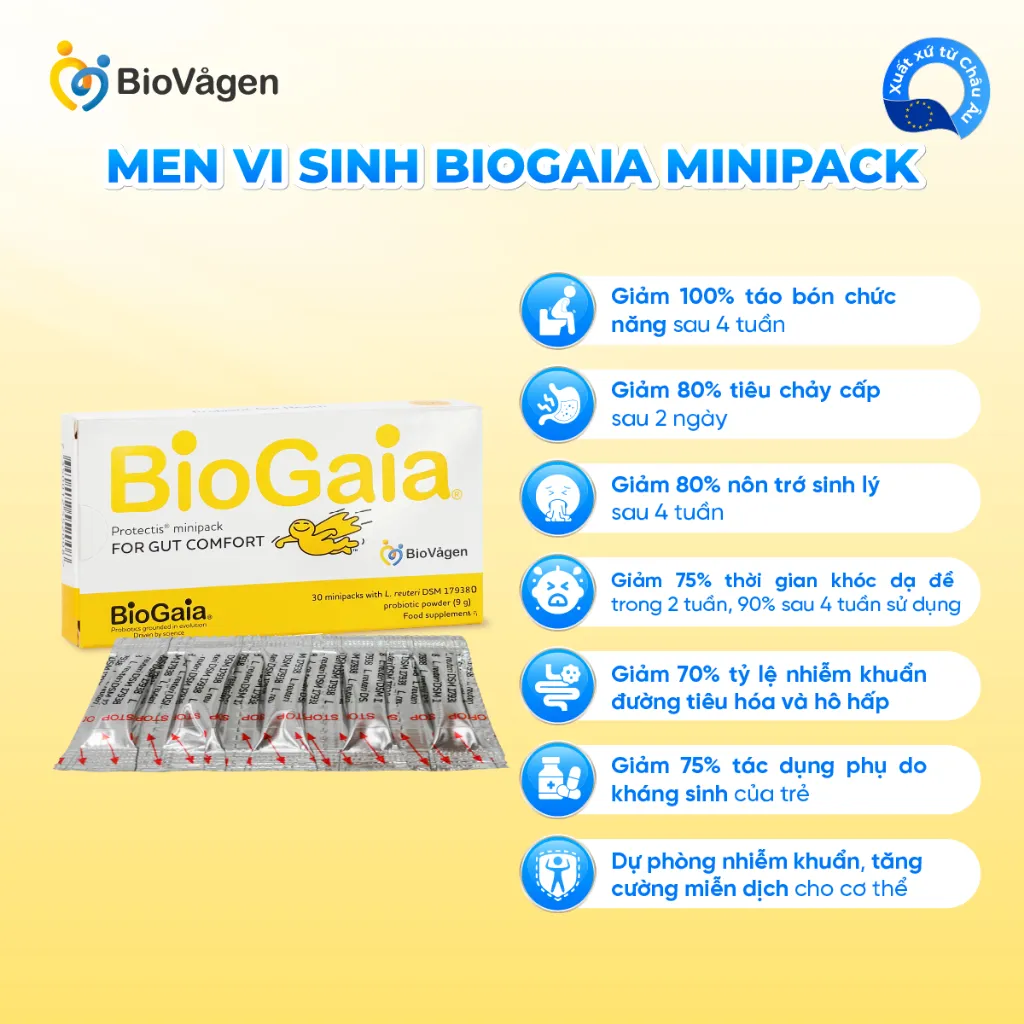 Ảnh Combo 2 hộp men vi sinh BioGaia ProTectis Minipack cải thiện hệ tiêu hóa xuất xứ Thụy Điển, 1 hộp 30 gói 2