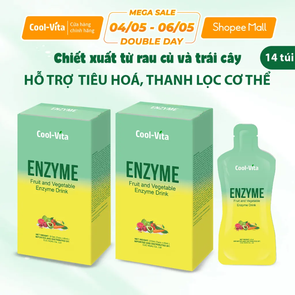 Ảnh Combo 2 Hộp Nước Uống Bổ Sung Enzyme Chiết Xuất Từ Trái Cây và Rau Củ Hỗ Trợ Tiêu Hoá, Thanh Lọc Cơ Thể Coolvita 1