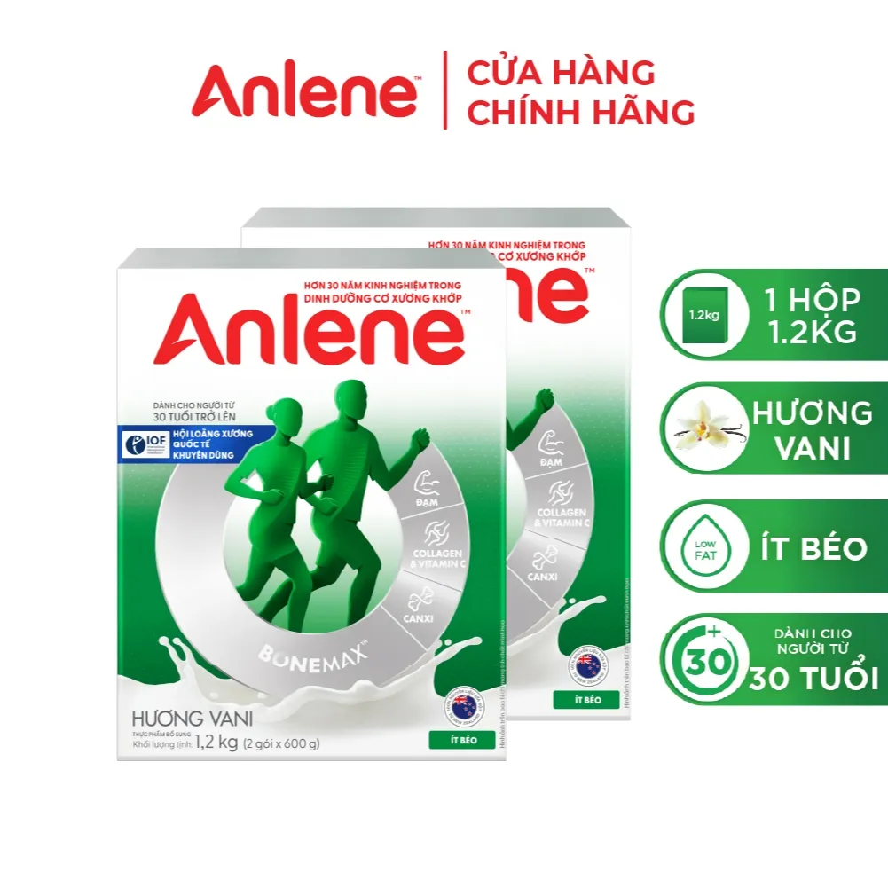 Ảnh Combo 2 hộp Sữa Bột Anlene Hương Vani 1.2kg 1