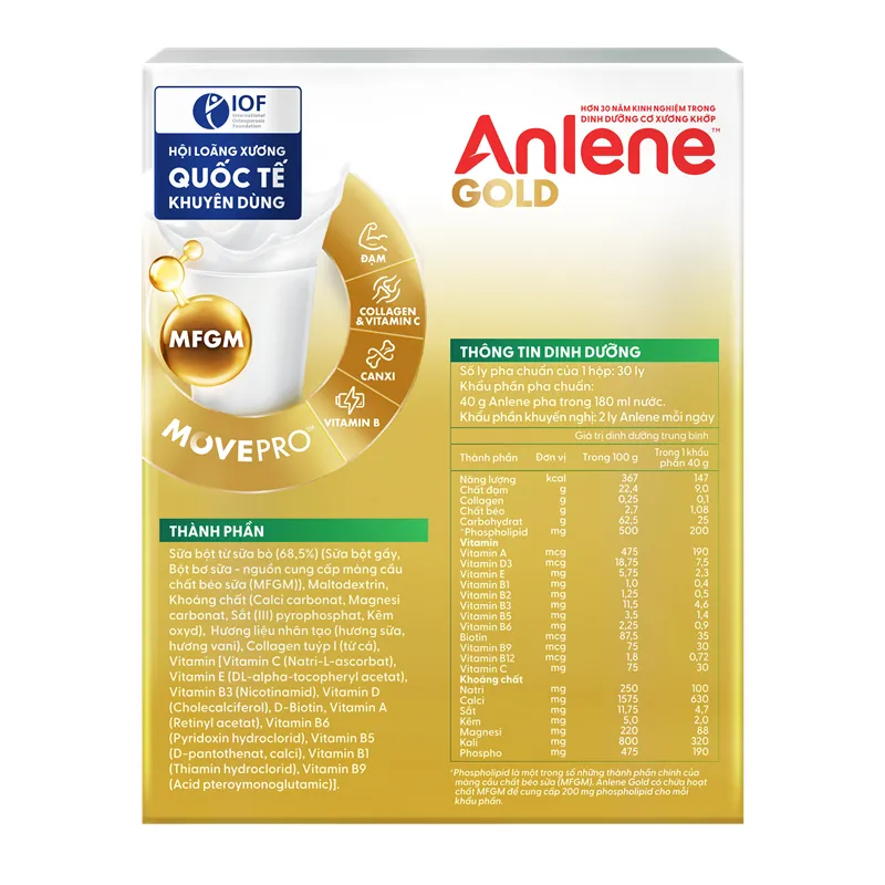 Ảnh Combo 2 hộp Sữa Bột Anlene Gold Hương Vani 1.2kg 4