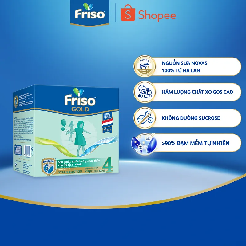 Ảnh Combo 2 Hộp Sữa Bột Friso Gold 4 Hộp Giấy 2KG 2