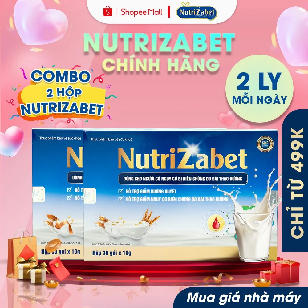 Ảnh Combo 2 Hộp Sữa Hạt Tiểu Đường NutriZabet - Giúp Ổn Định Đường Huyết, Ngăn Ngừa Biến Chứng 1